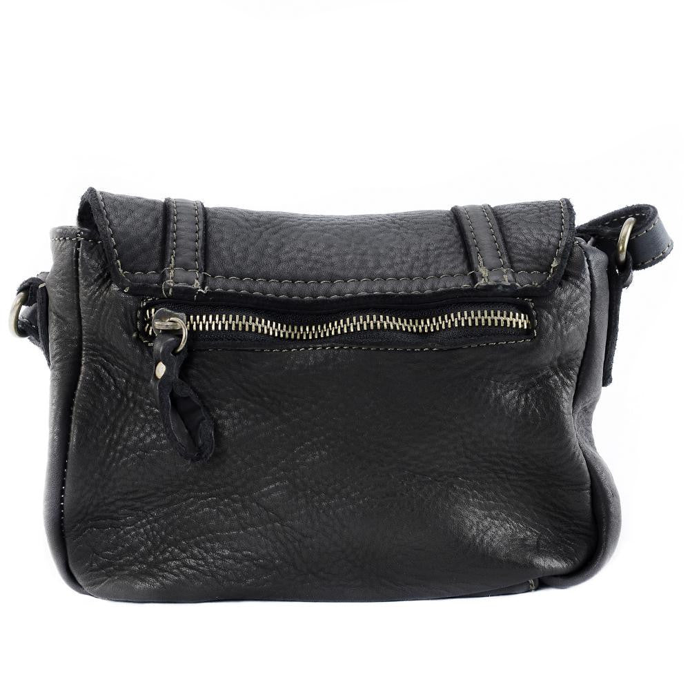 Sac à main en cuir souple vintage MELBOURNE Noir