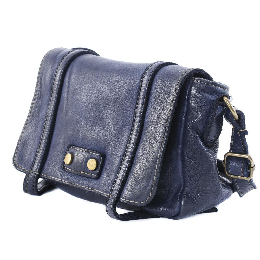 Sac à main en cuir souple vintage MELBOURNE Bleu marine