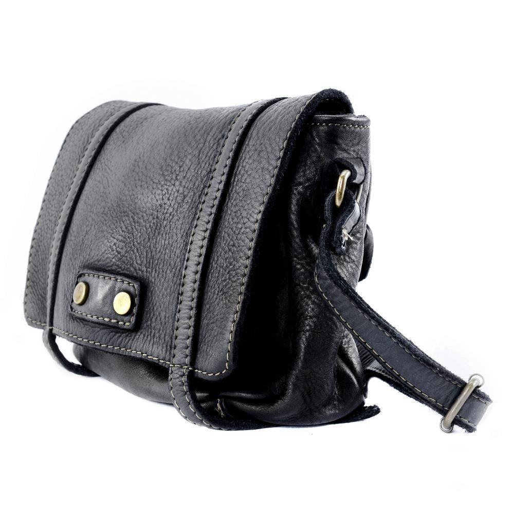 Sac à main en cuir souple vintage MELBOURNE Noir