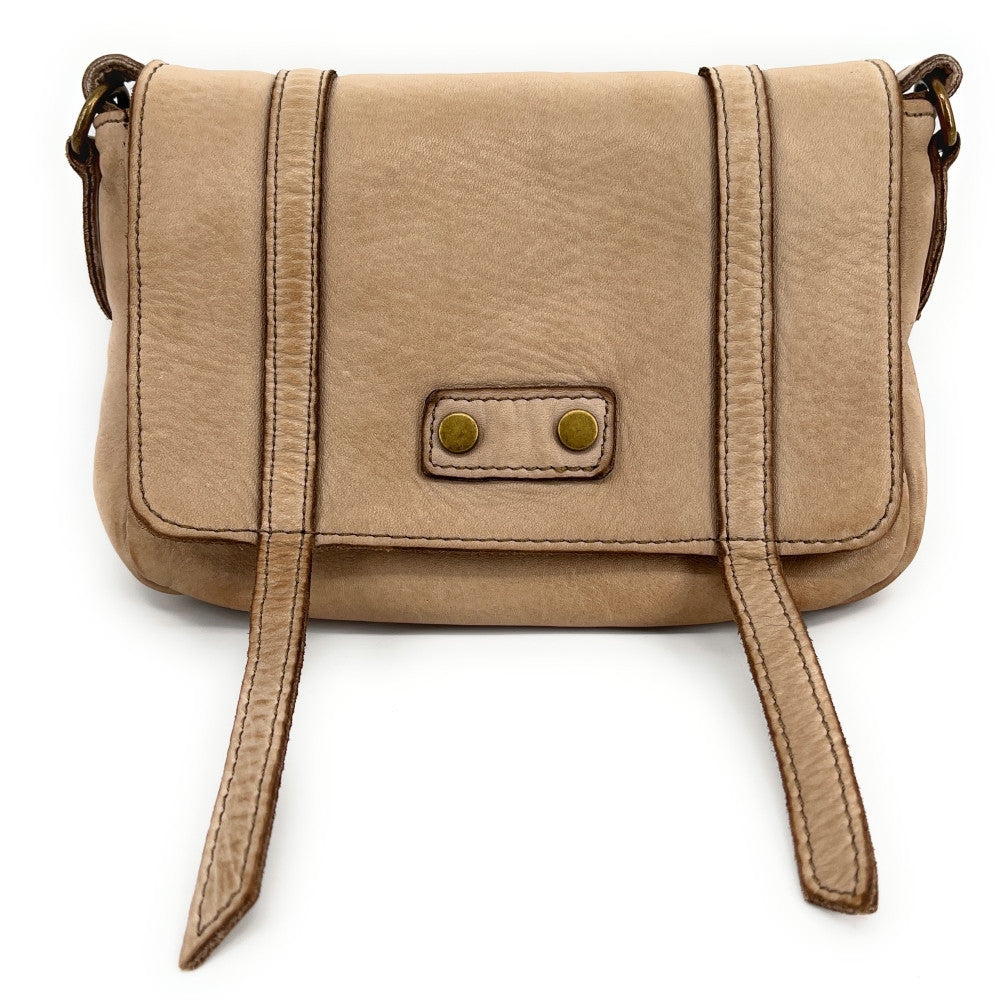 Sac à main en cuir souple vintage MELBOURNE Taupe clair