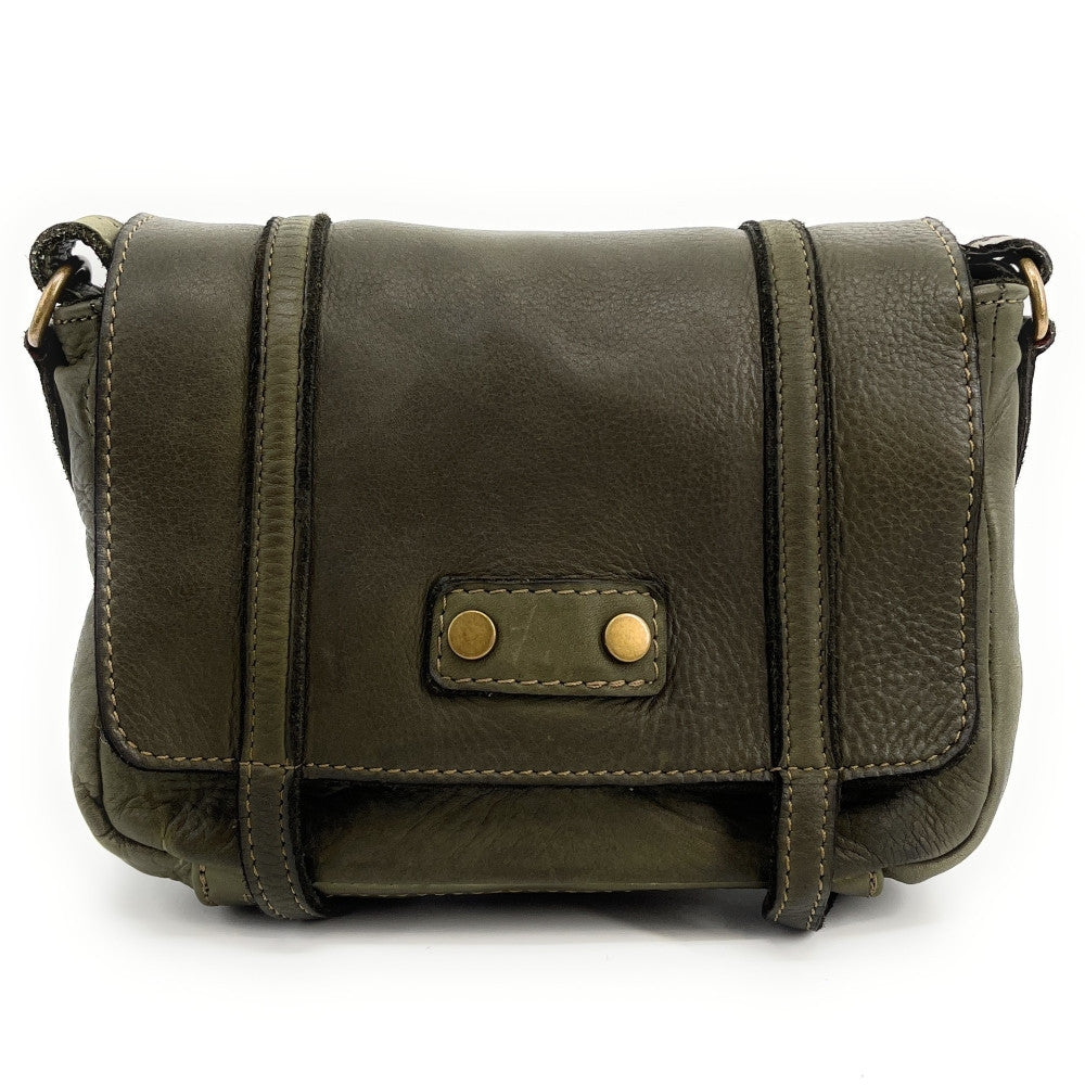 Sac à main en cuir souple vintage MELBOURNE Kaki