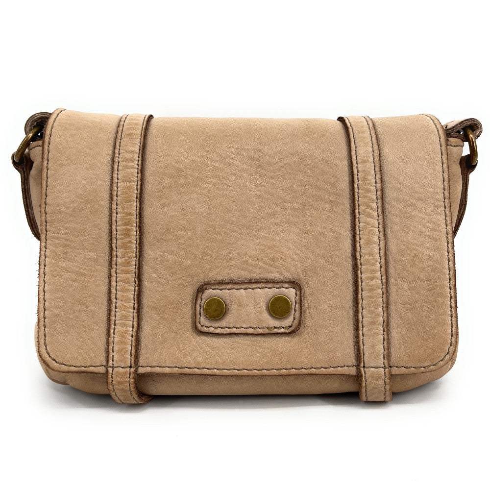 Sac à main en cuir souple vintage MELBOURNE Taupe clair