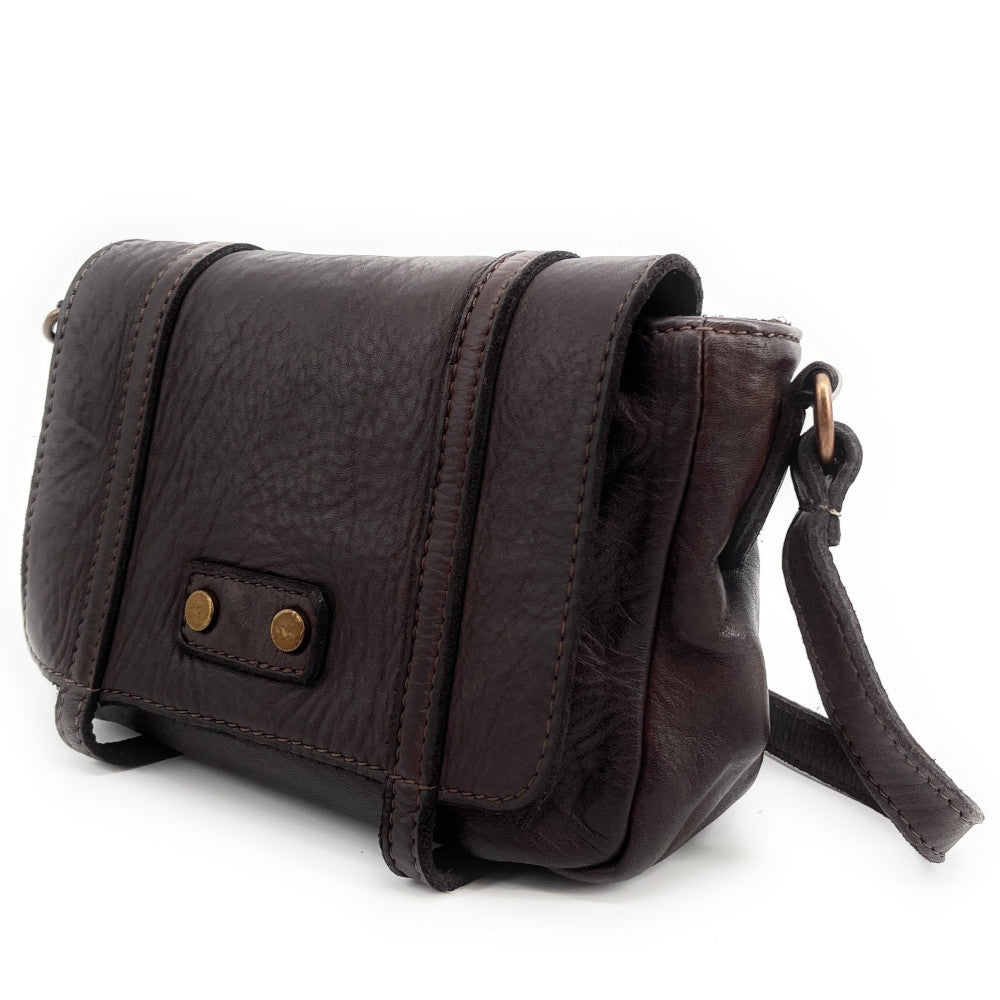 Sac à main en cuir souple vintage MELBOURNE Chocolat
