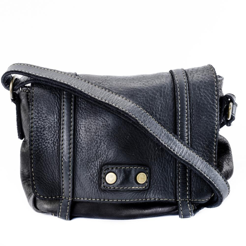 Sac à main en cuir souple vintage MELBOURNE Noir