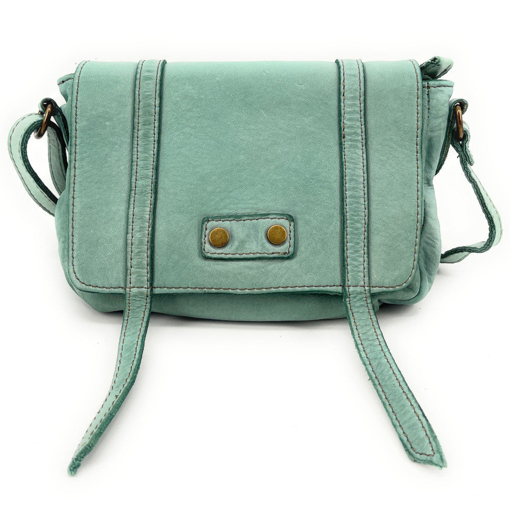 Sac à main en cuir souple vintage MELBOURNE Céladon