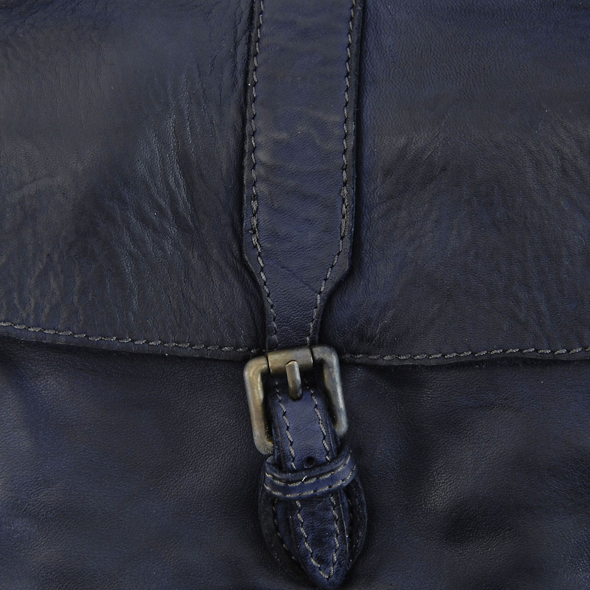 Sac besace en cuir vintage VALLEY Bleu marine