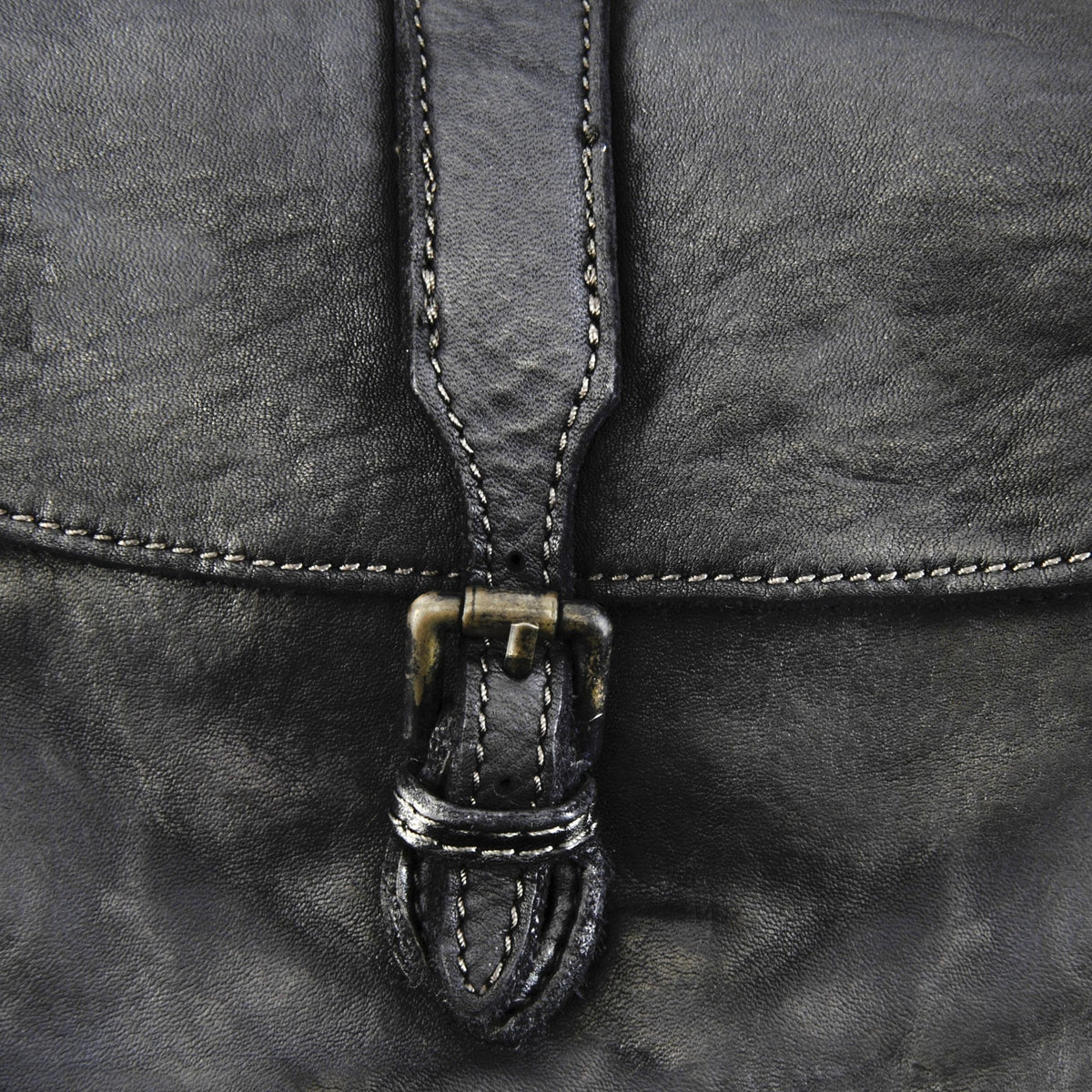 Sac besace en cuir vintage VALLEY Noir