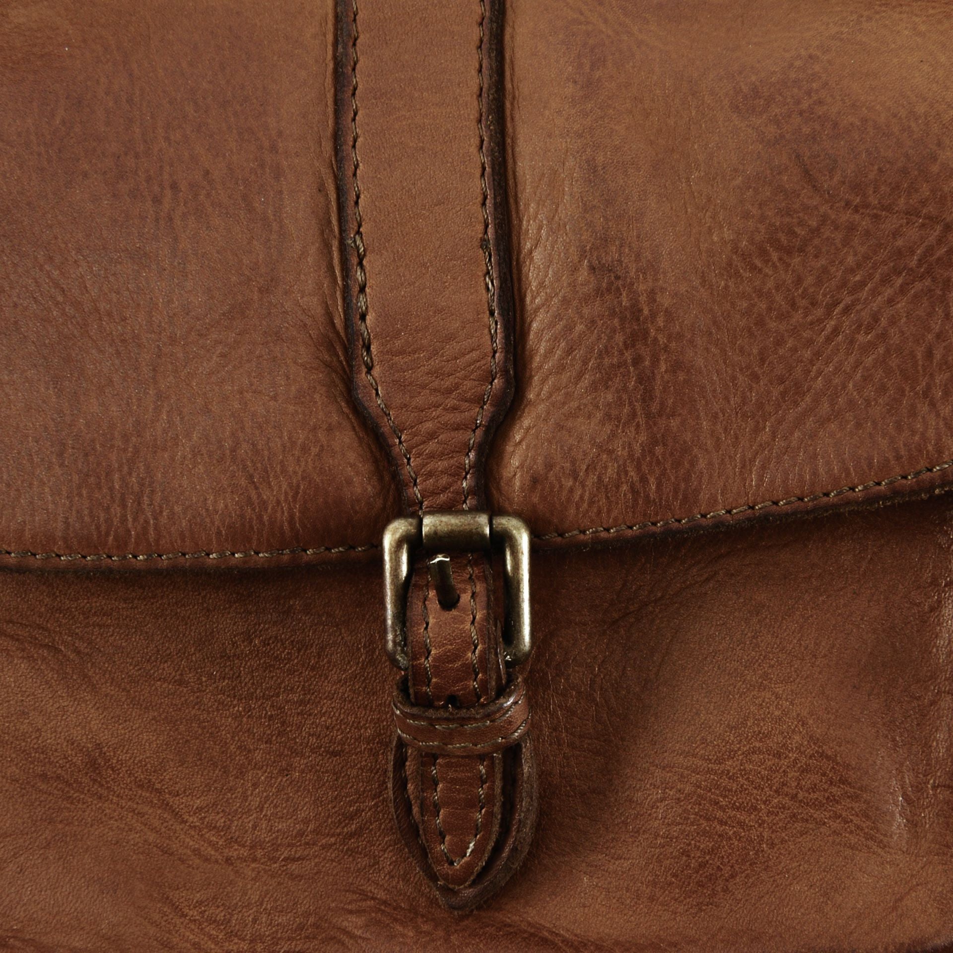 Sac besace en cuir vintage VALLEY Cognac foncé