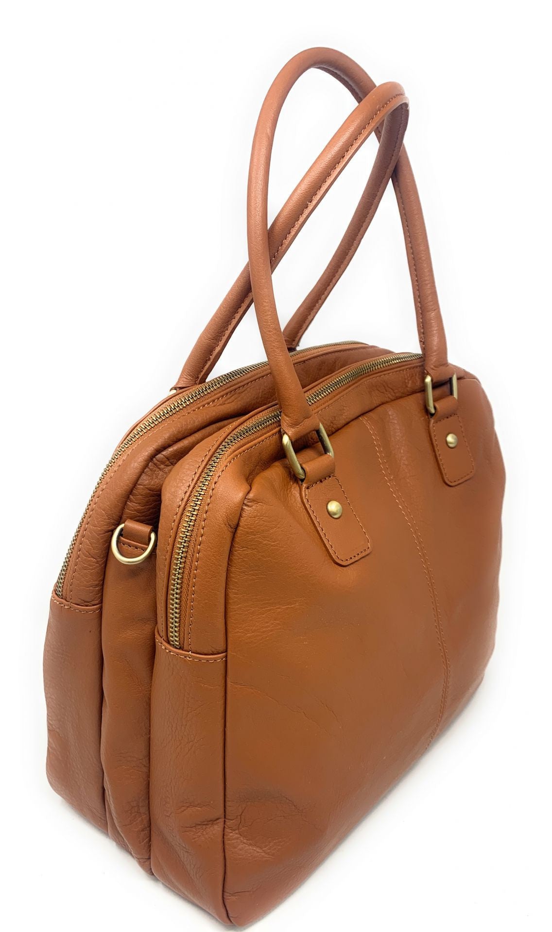 Sac bowling en cuir lisse VENDÔME Camel