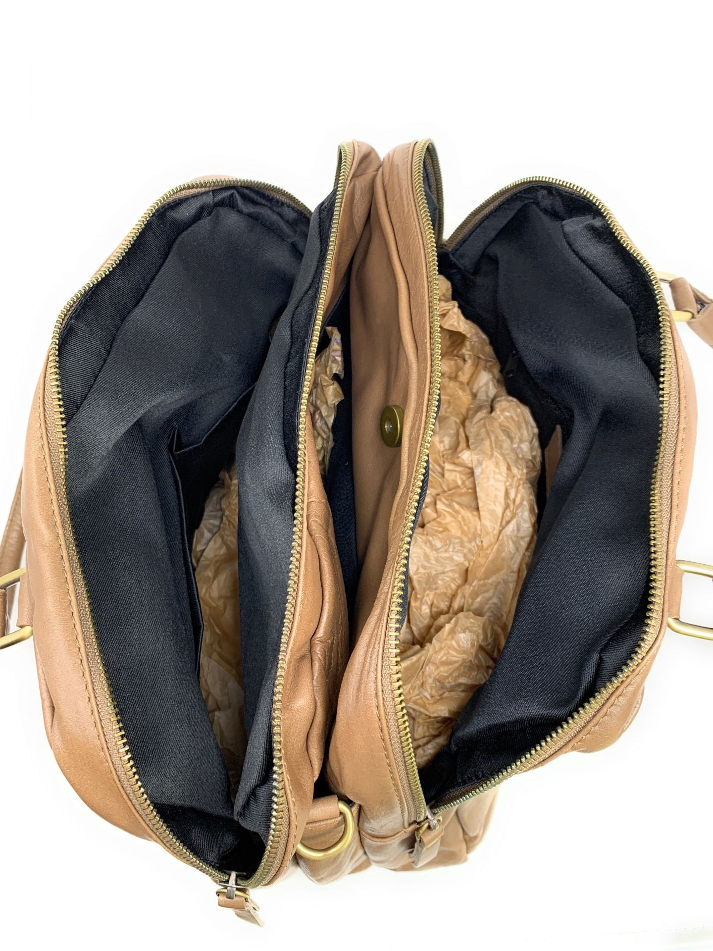 Sac bowling en cuir lisse VENDÔME Taupe foncé