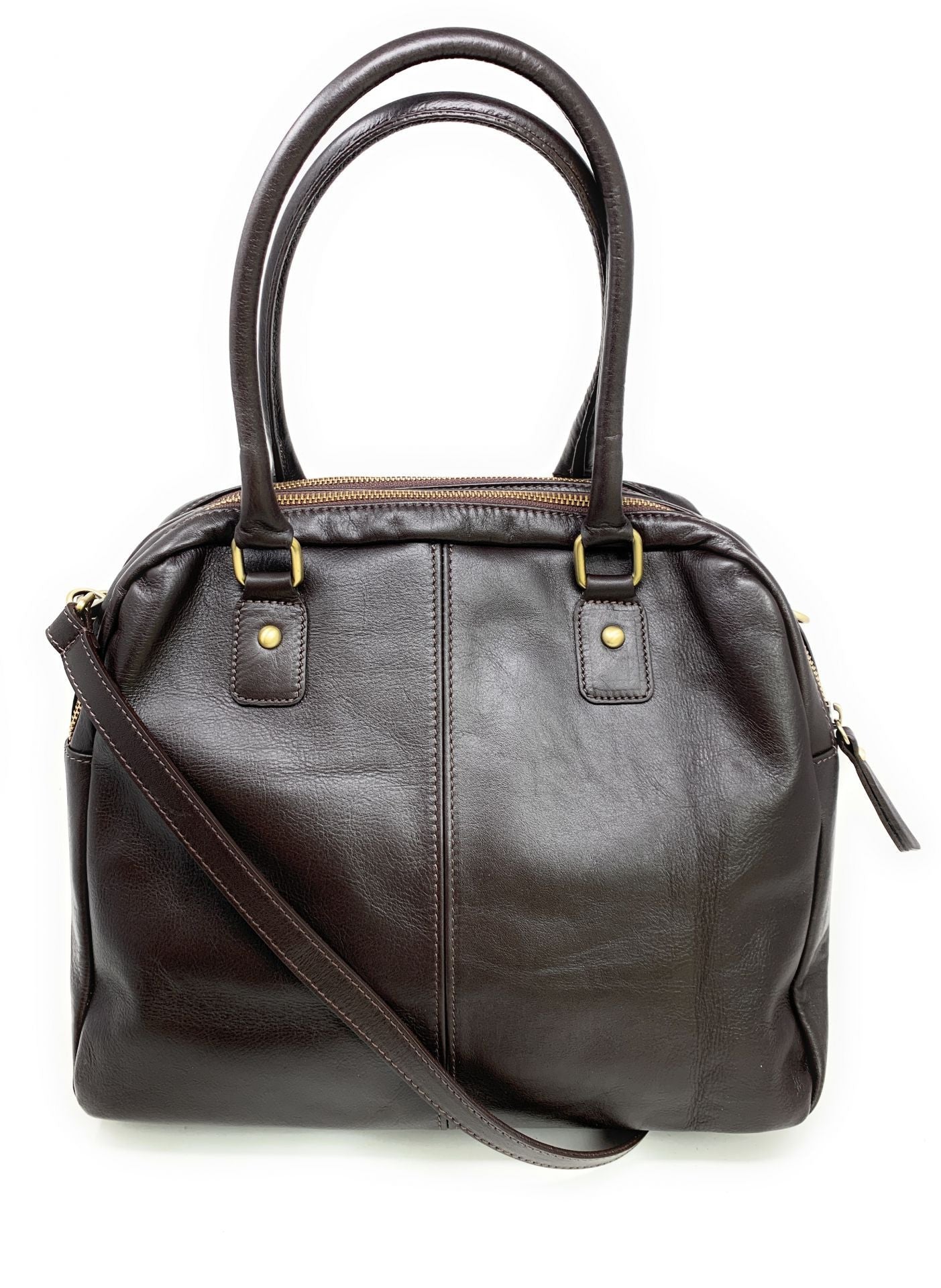 Sac bowling en cuir lisse VENDÔME Chocolat