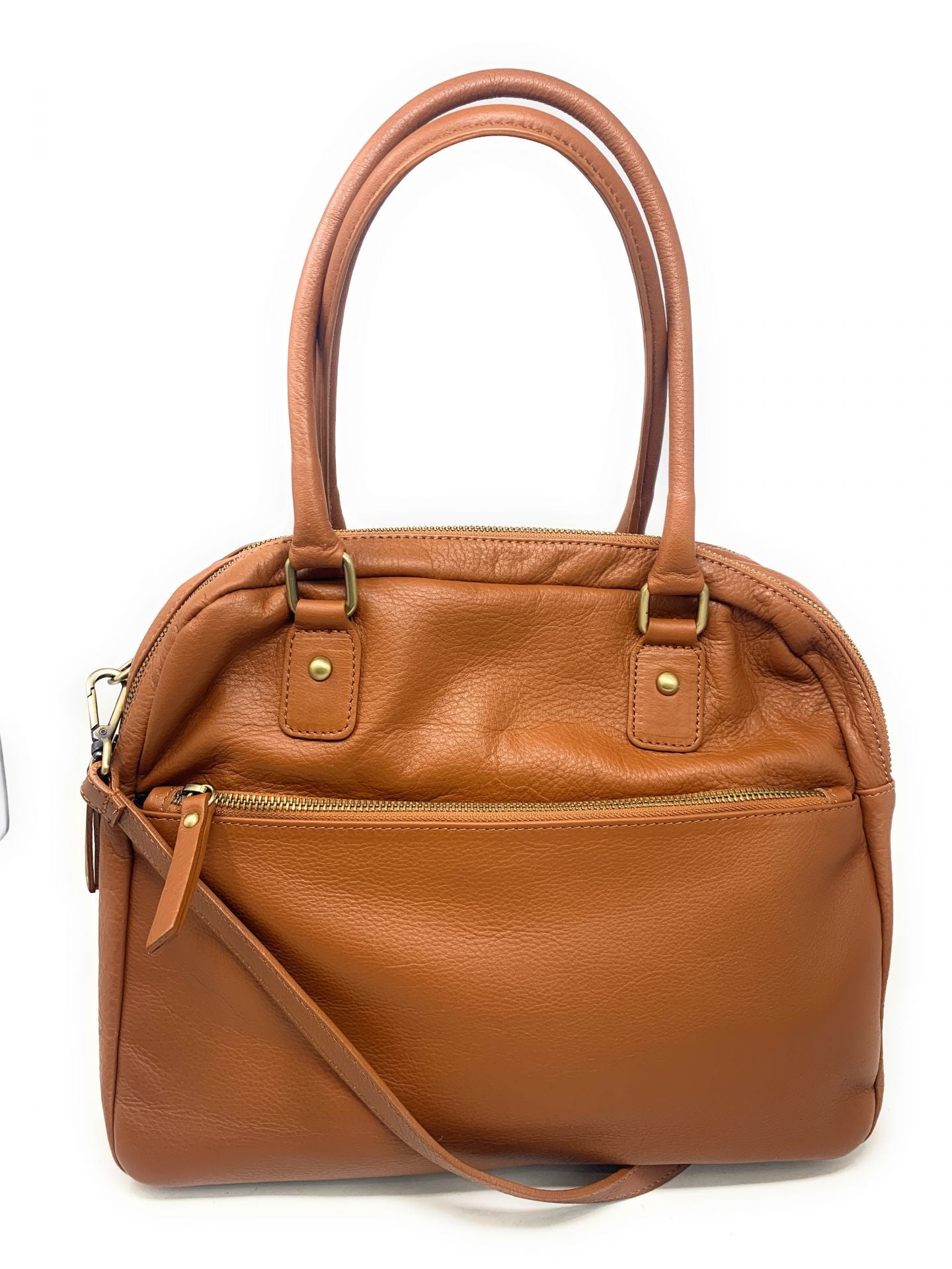 Sac bowling en cuir lisse VENDÔME Camel