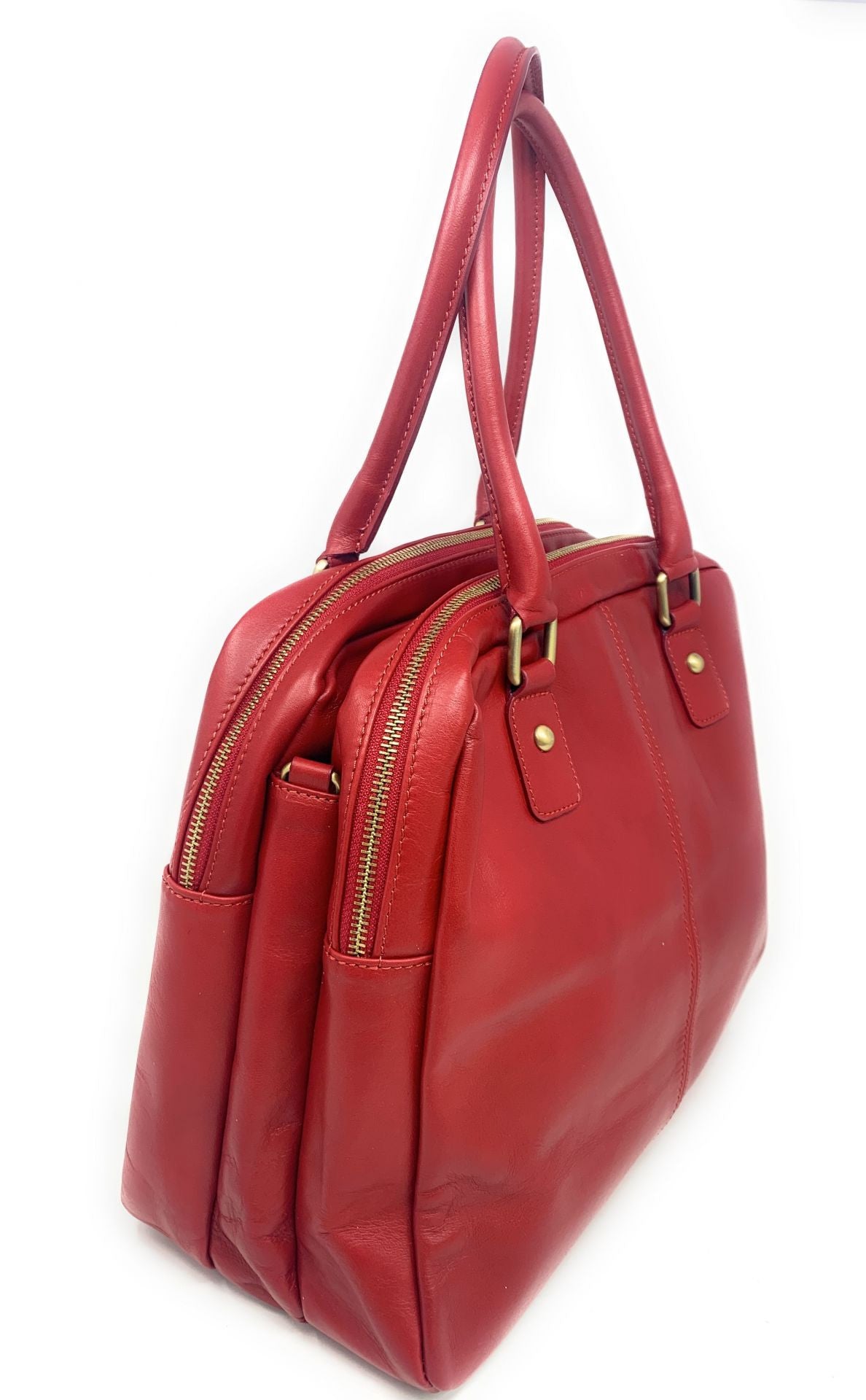 Sac bowling en cuir lisse VENDÔME Rouge garance