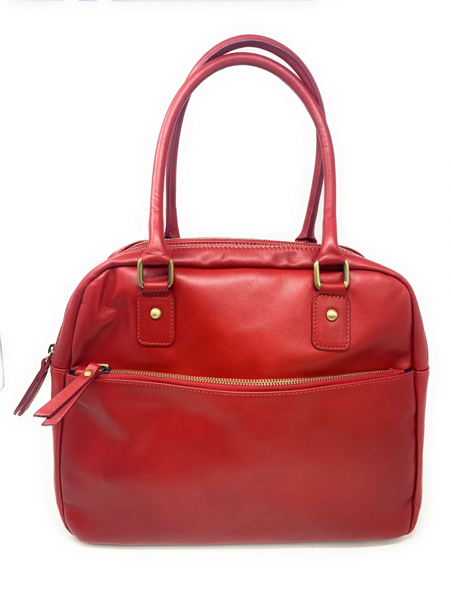 Sac bowling en cuir lisse VENDÔME Rouge garance