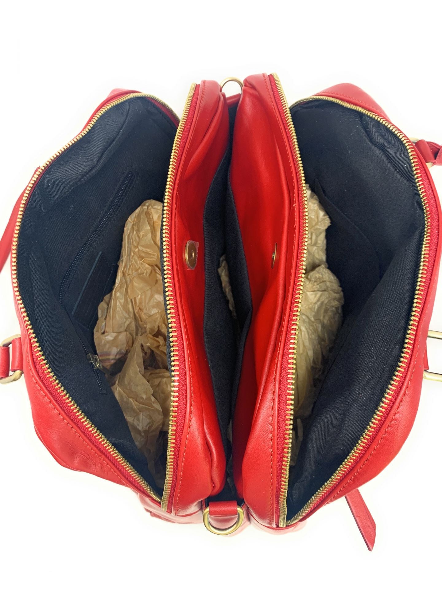 Sac bowling en cuir lisse VENDÔME Rouge garance