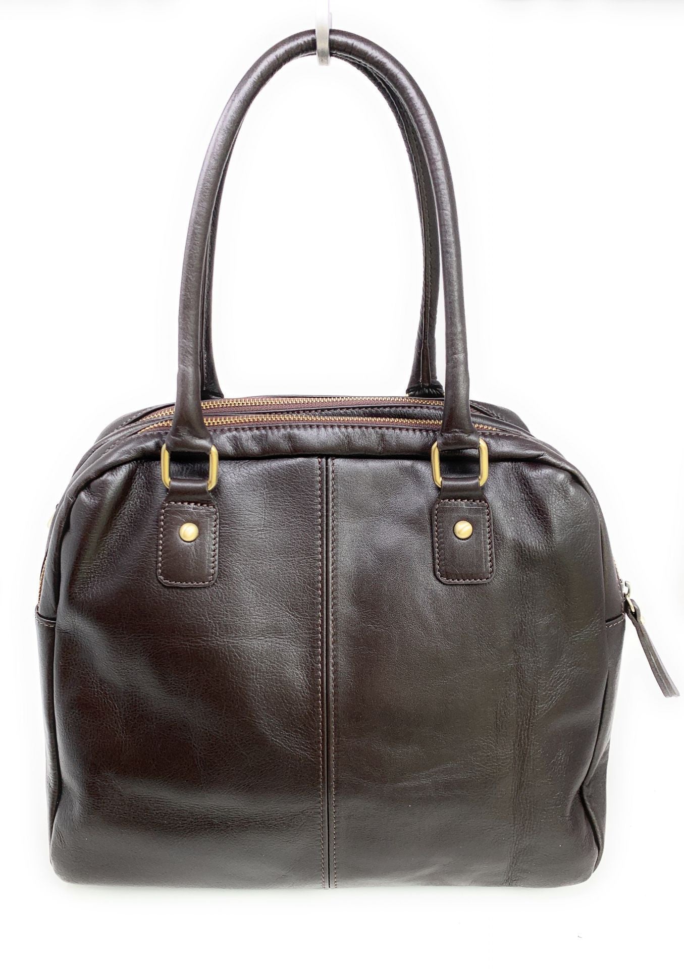 Sac bowling en cuir lisse VENDÔME Chocolat
