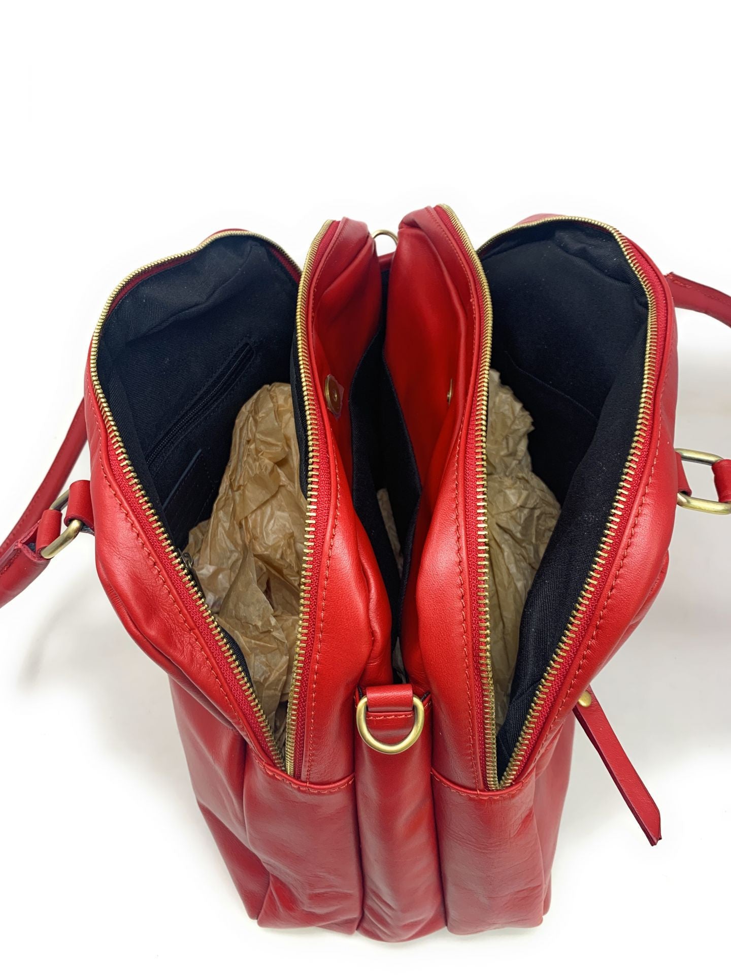 Sac bowling en cuir lisse VENDÔME Rouge garance