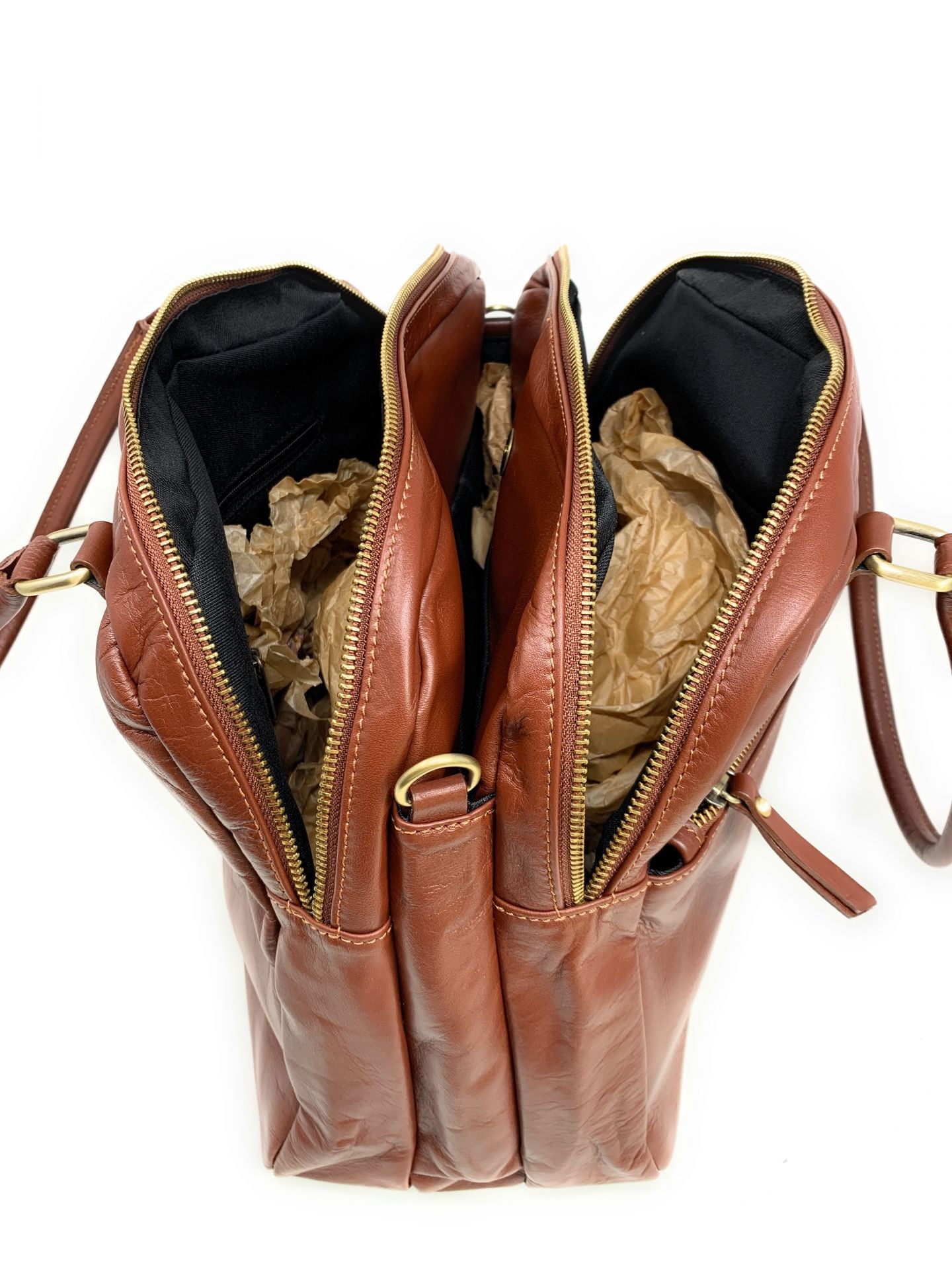 Sac bowling en cuir lisse VENDÔME Châtaigne