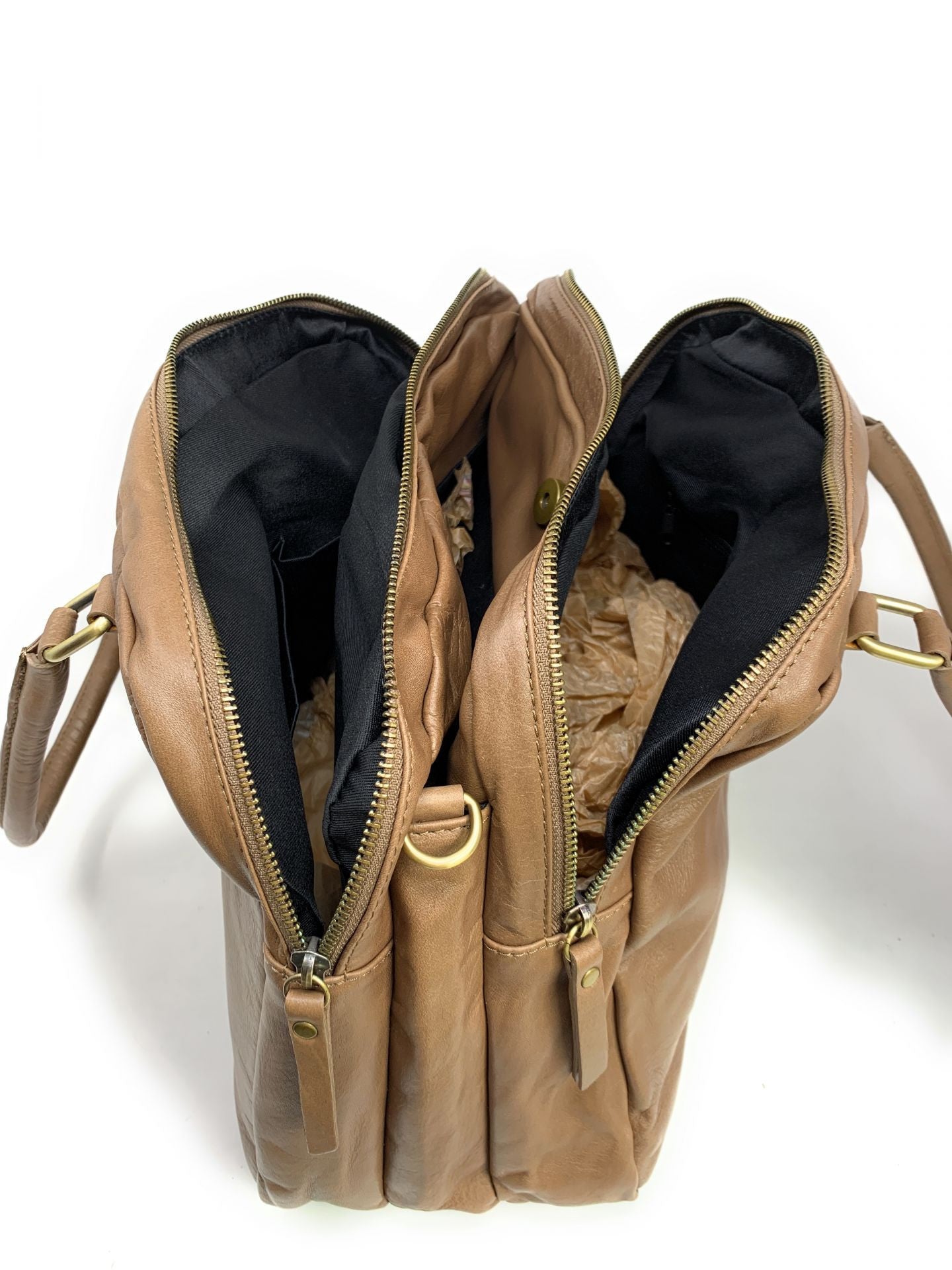Sac bowling en cuir lisse VENDÔME Taupe foncé