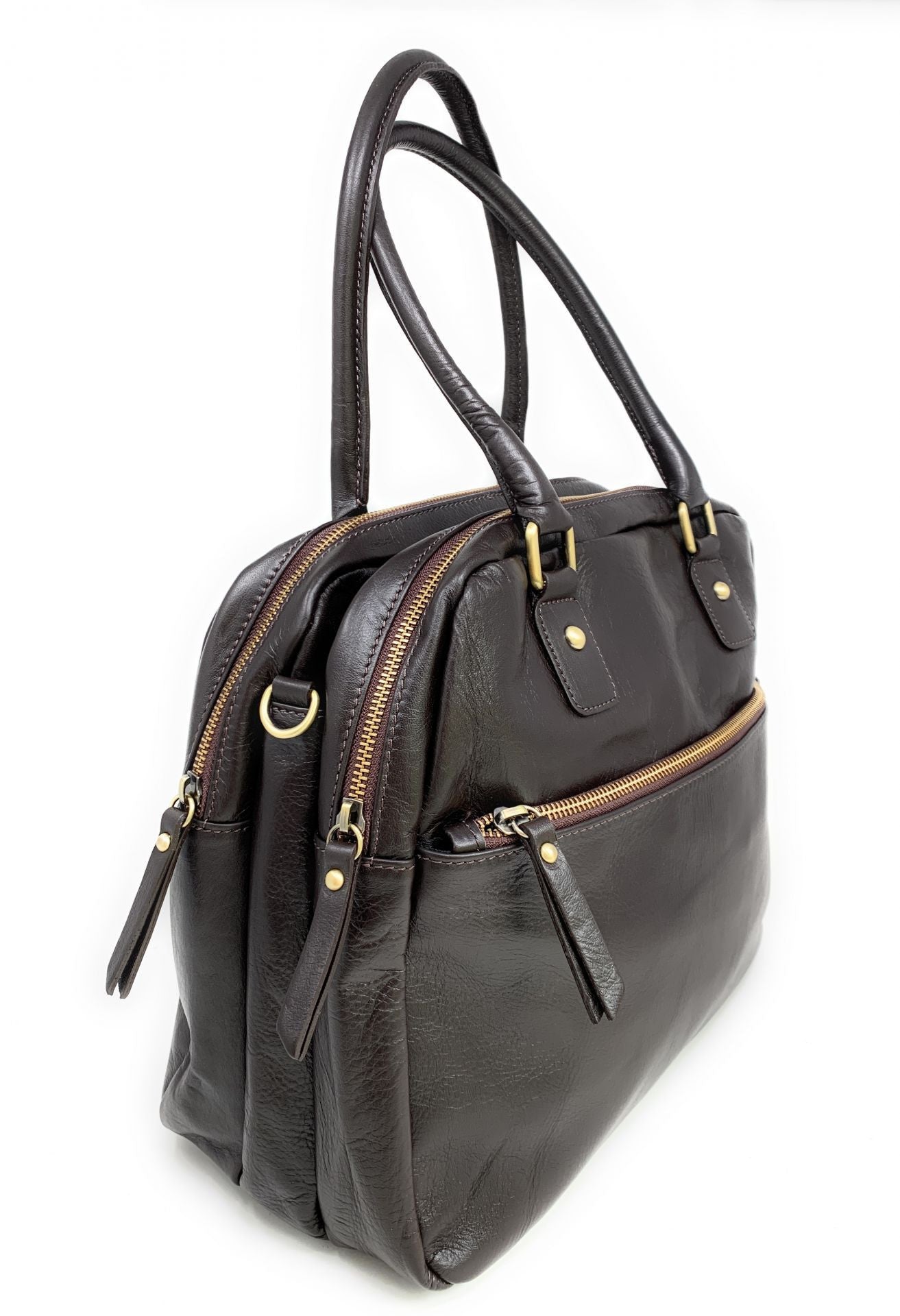 Sac bowling en cuir lisse VENDÔME Chocolat