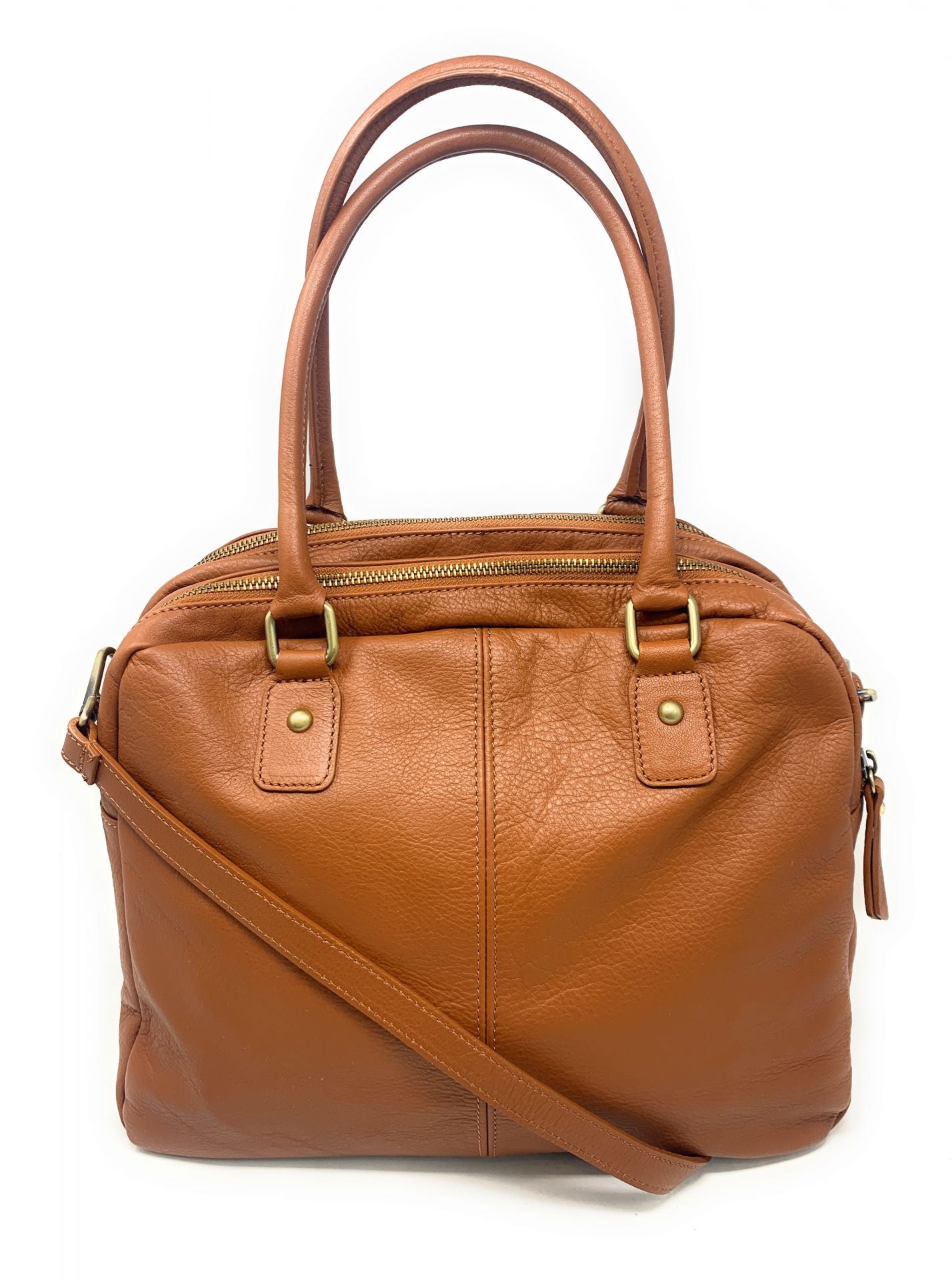 Sac bowling en cuir lisse VENDÔME Camel