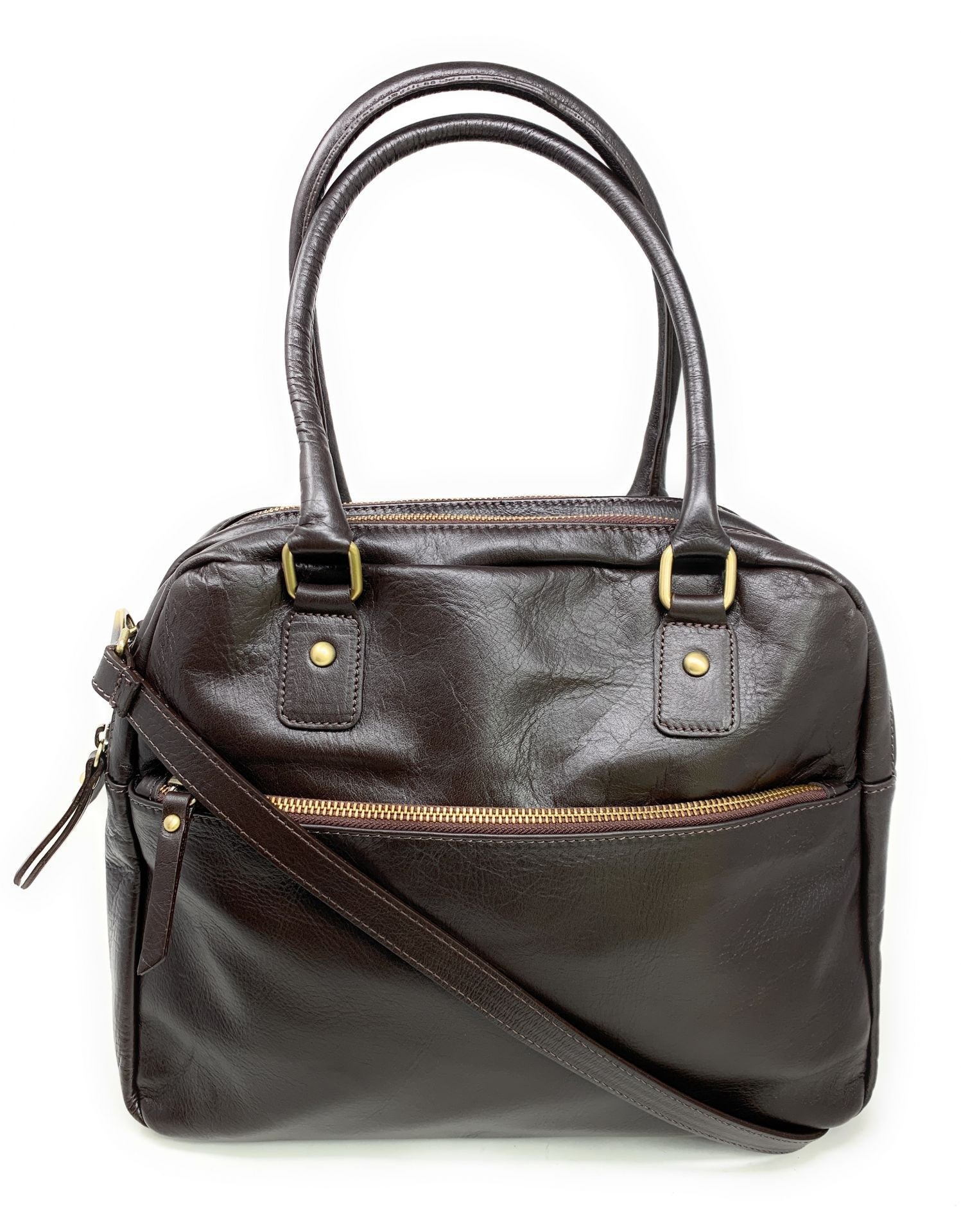 Sac bowling en cuir lisse VENDÔME Chocolat