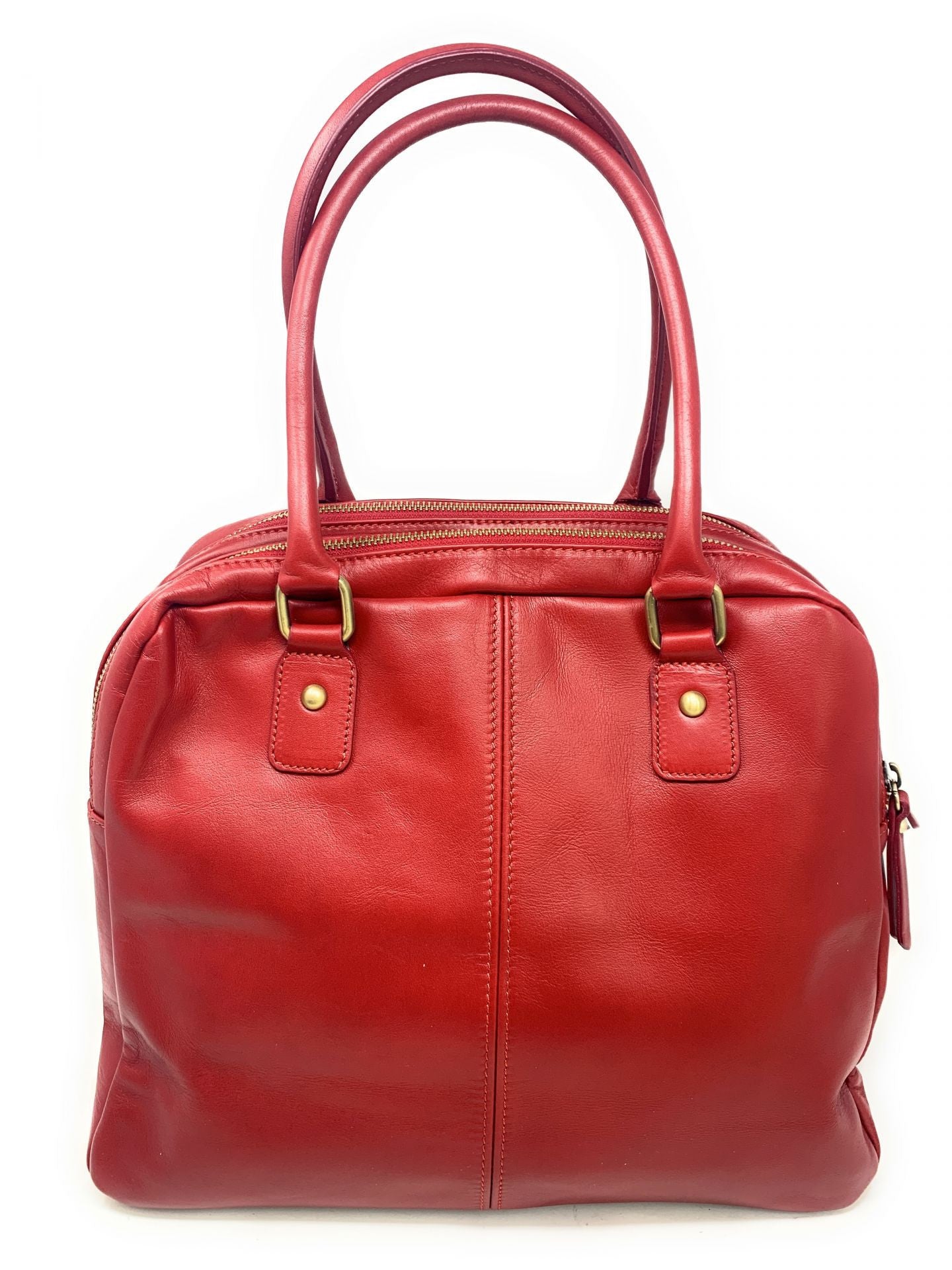 Sac bowling en cuir lisse VENDÔME Rouge garance