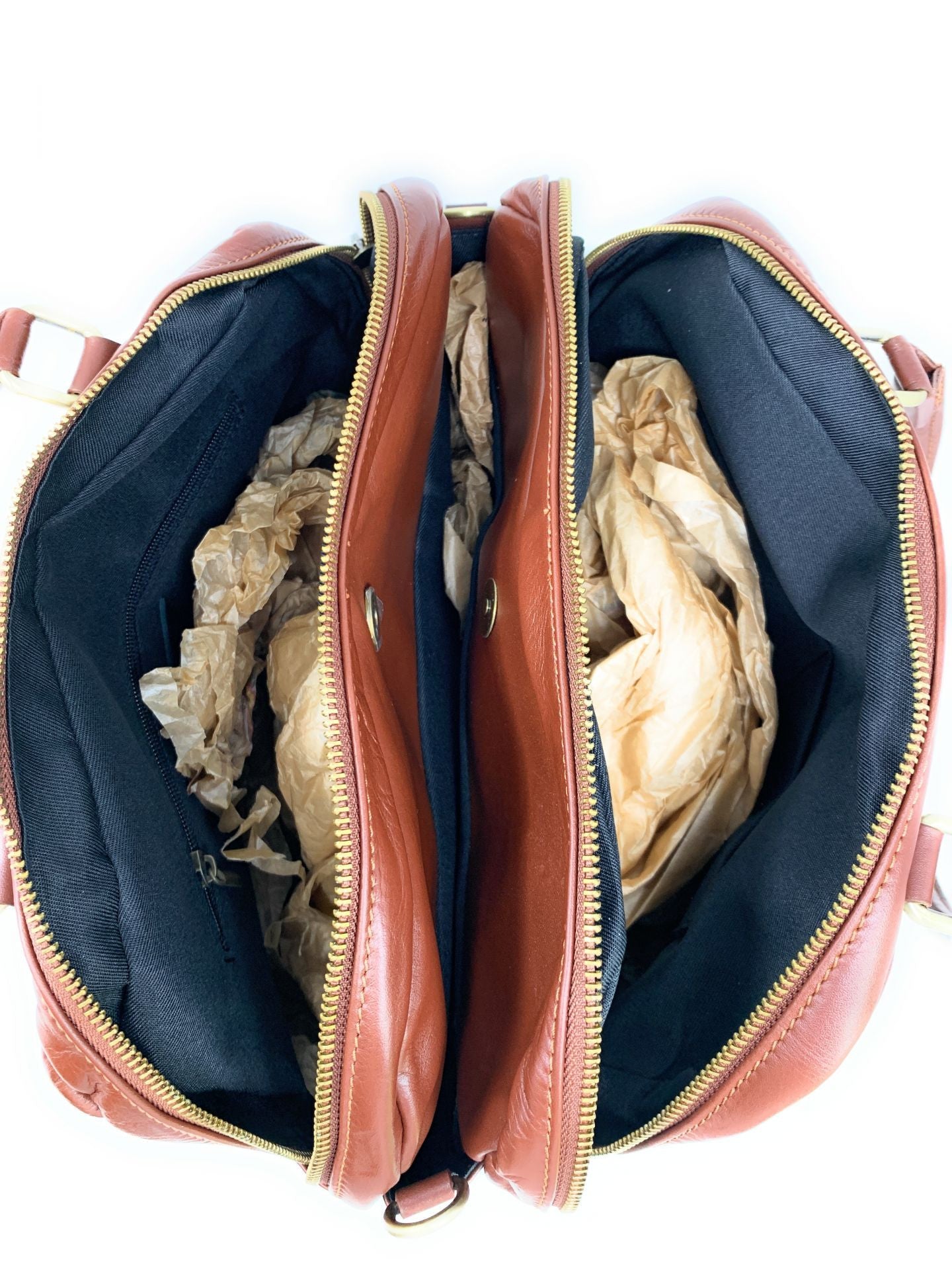 Sac bowling en cuir lisse VENDÔME Châtaigne