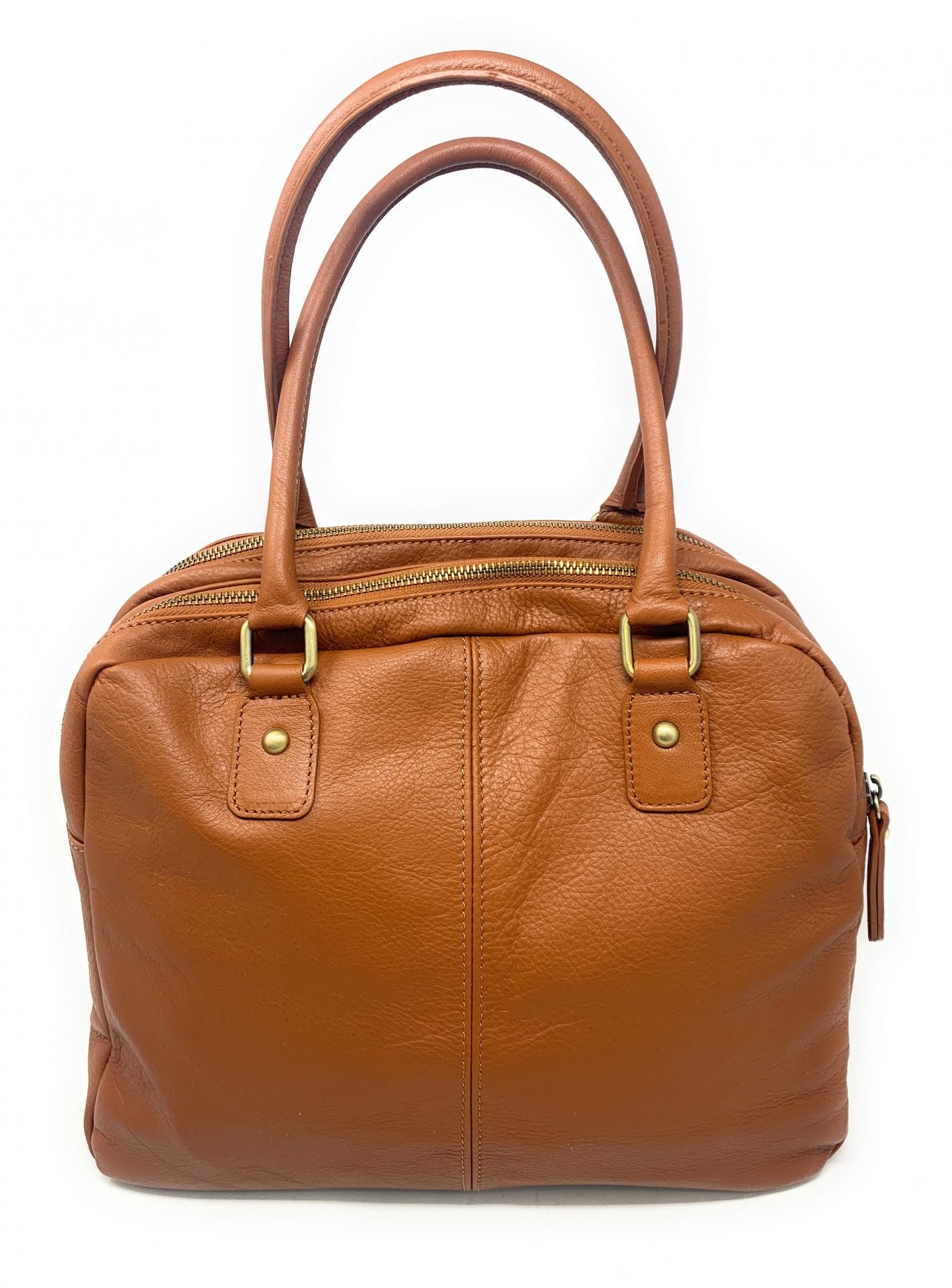 Sac bowling en cuir lisse VENDÔME Camel