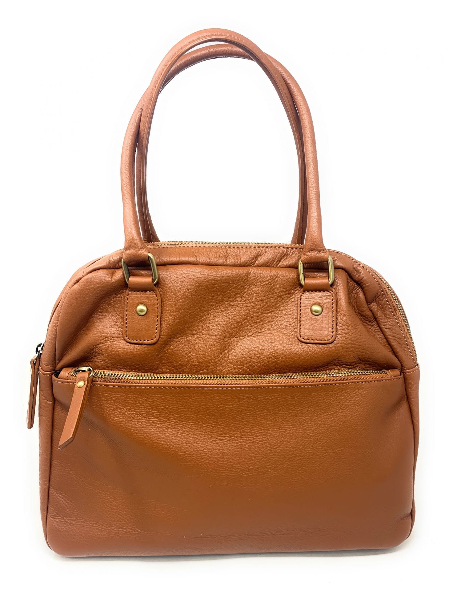 Sac bowling en cuir lisse VENDÔME Camel