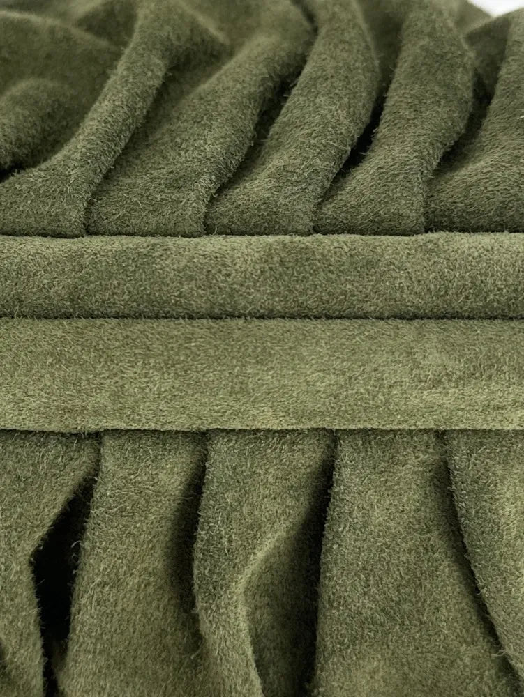 Sac à main pouch en croûte de cuir BRASILIA Kaki