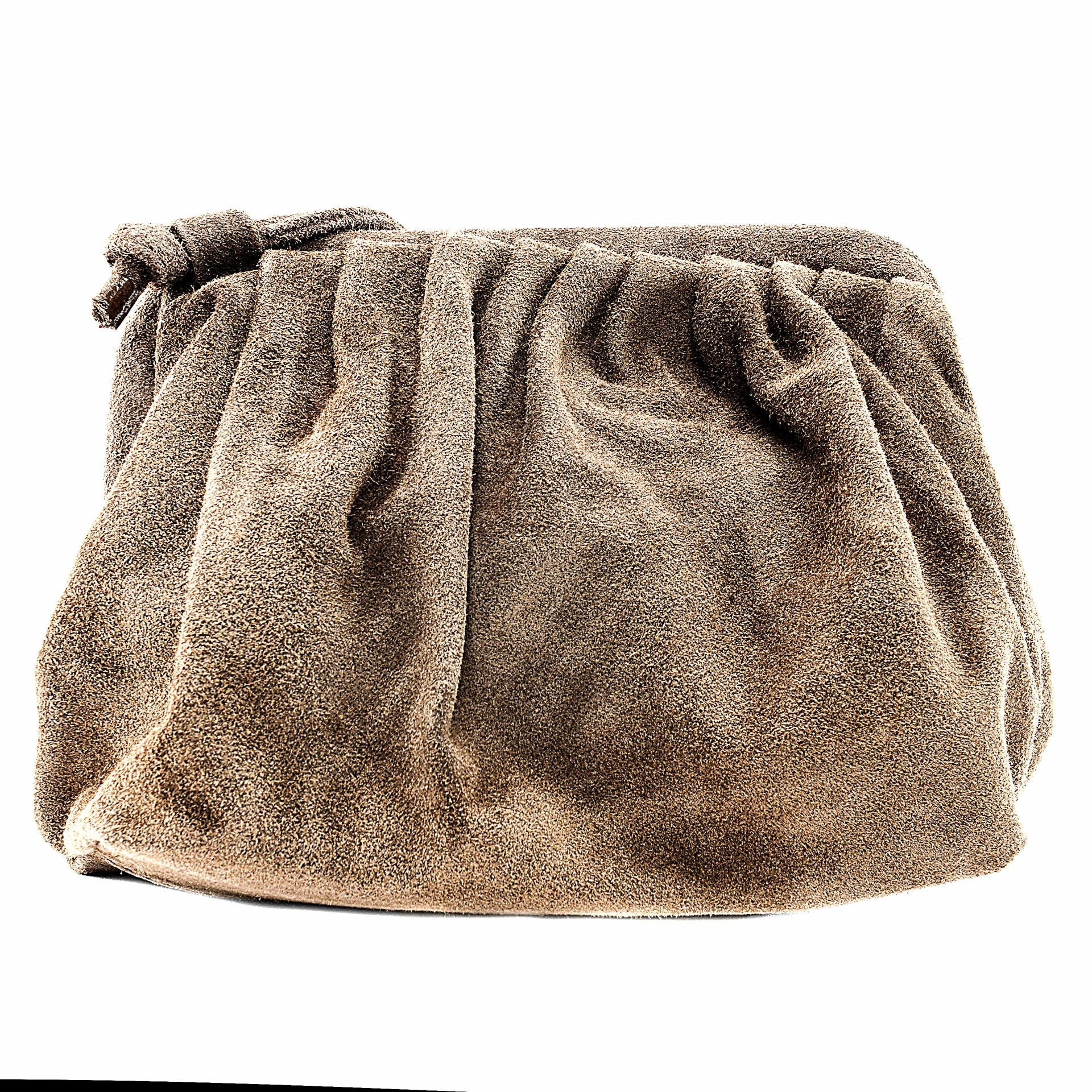 Sac à main pouch en croûte de cuir BRASILIA Taupe