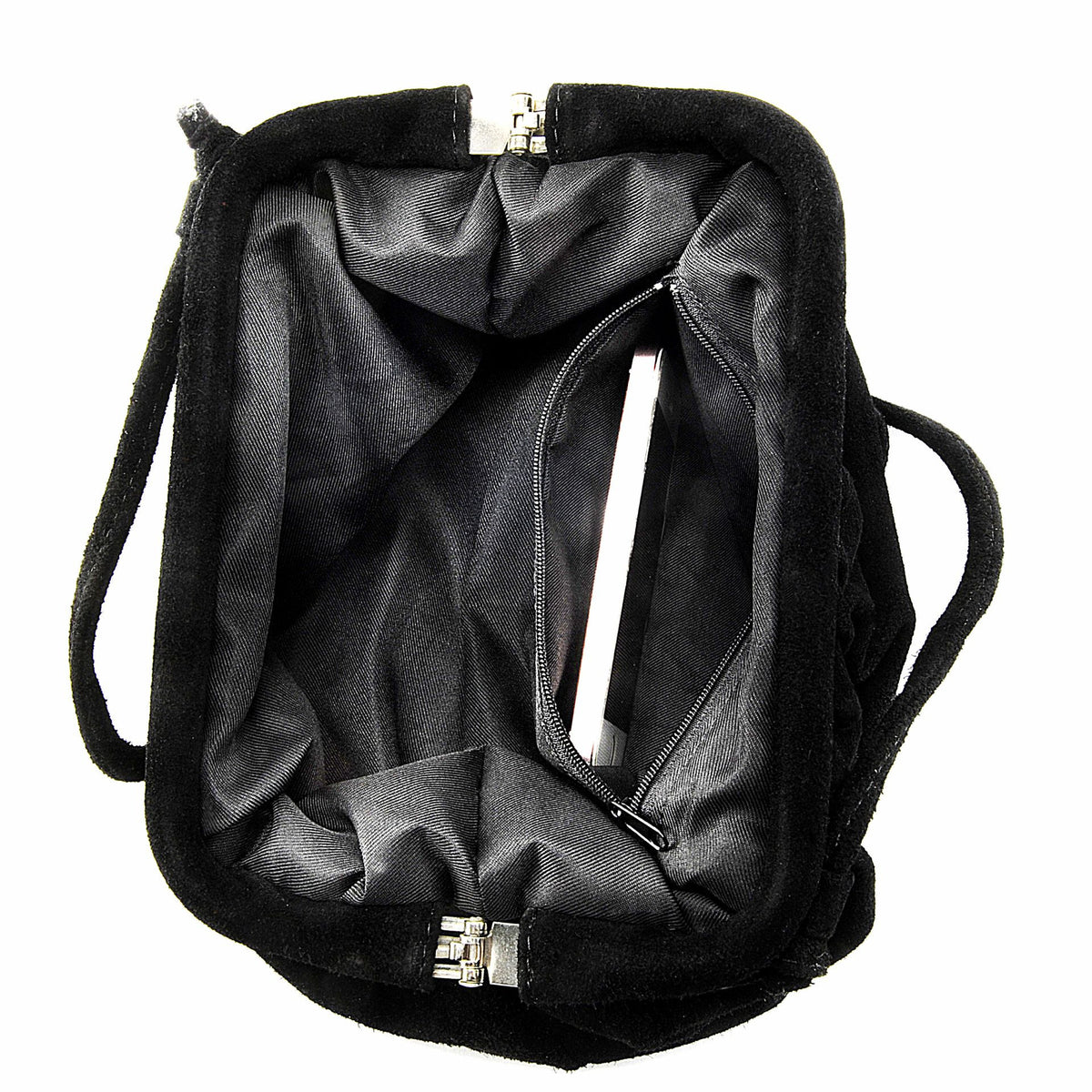 Sac à main pouch en croûte de cuir BRASILIA Noir