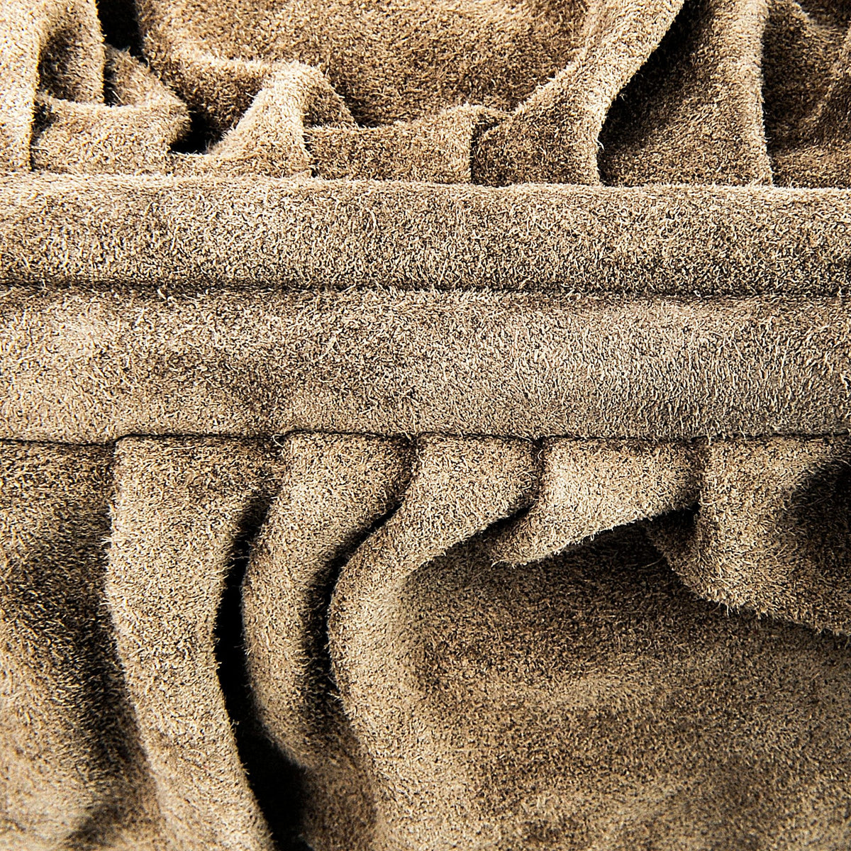 Sac à main pouch en croûte de cuir BRASILIA Taupe