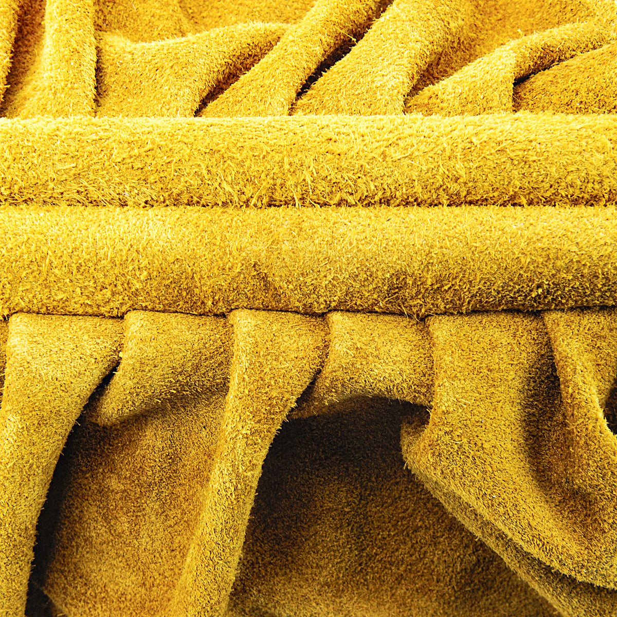 Sac à main pouch en croûte de cuir BRASILIA Jaune Moutarde