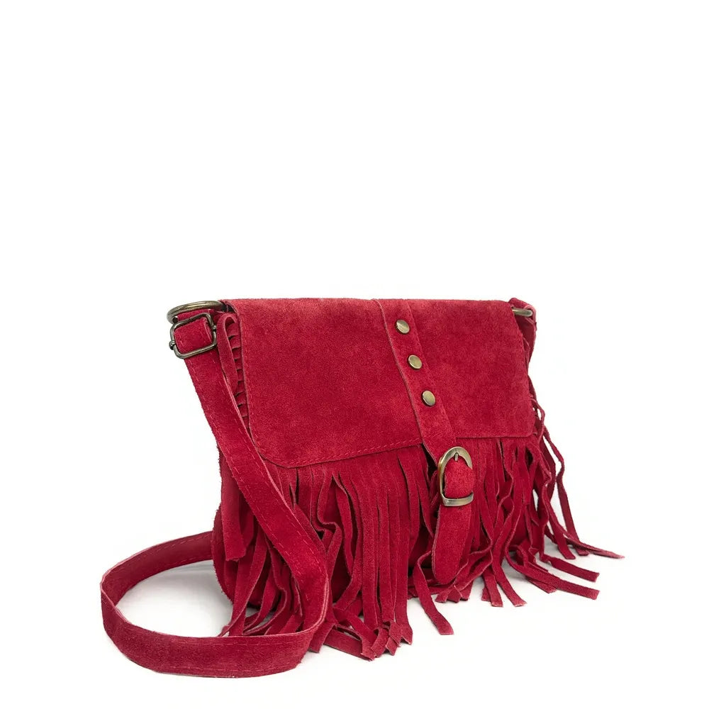 Sac à main en croûte de cuir PARAISO Rouge intense