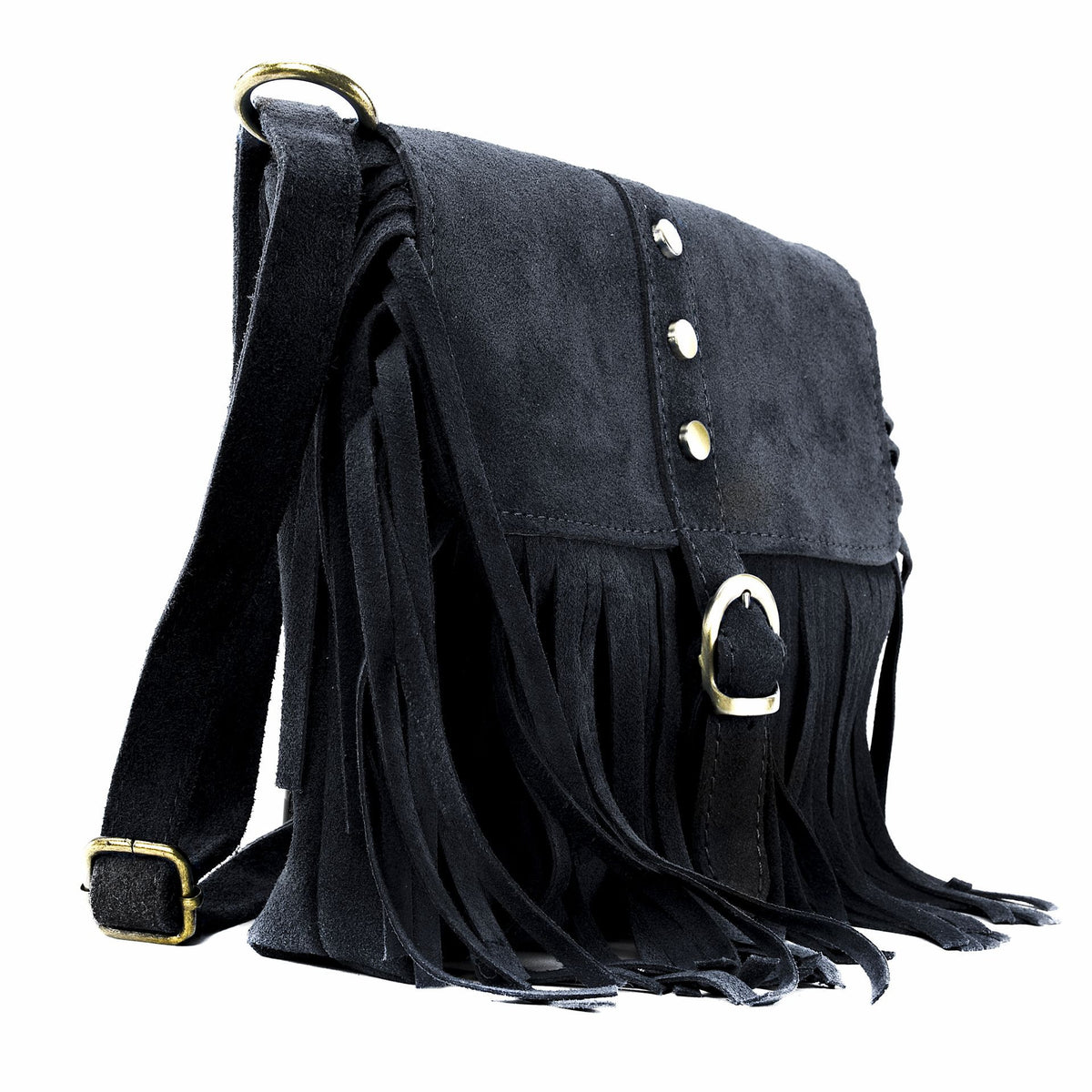 Sac à main en croûte de cuir PARAISO Noir