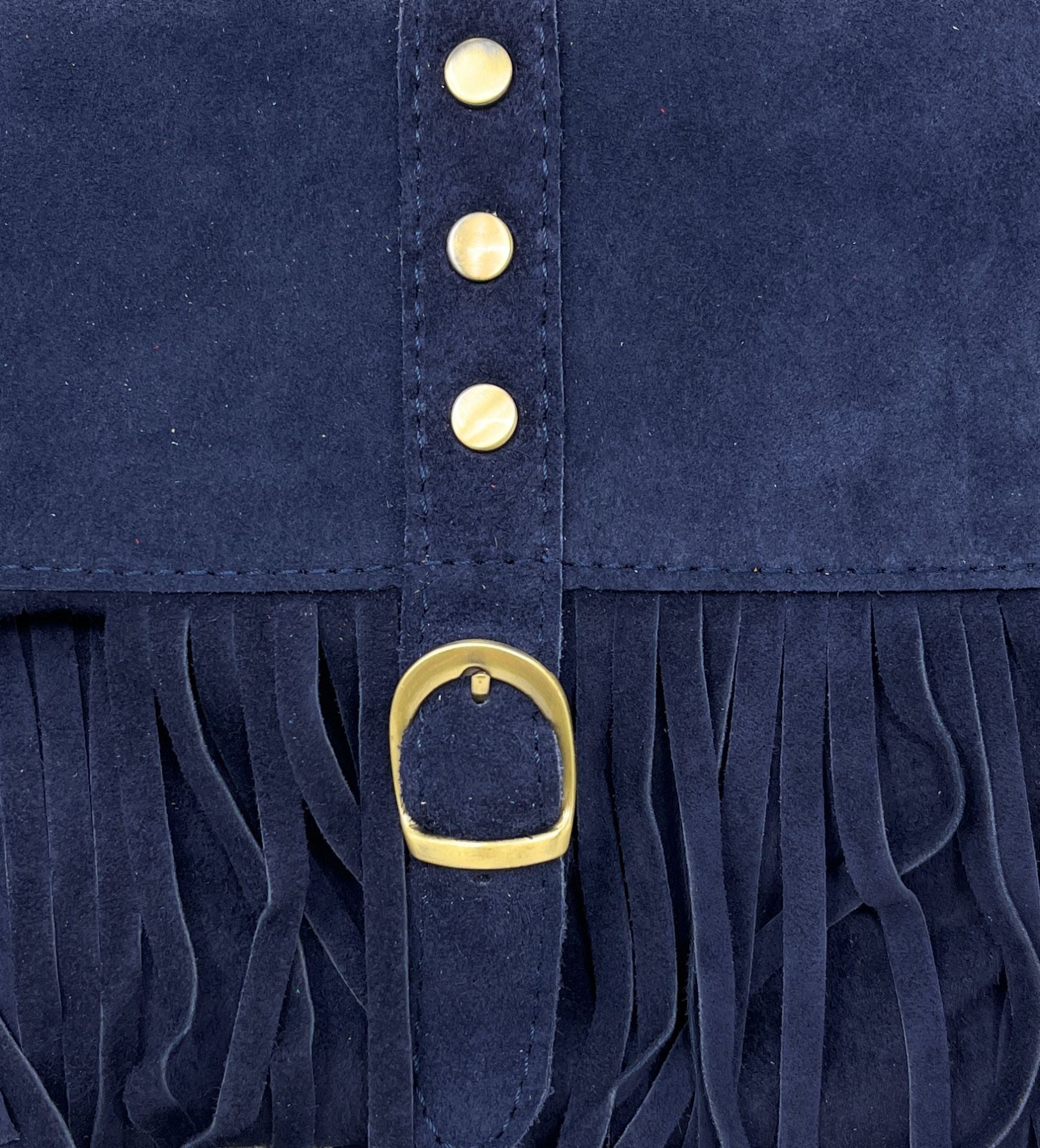 Sac à main en croûte de cuir PARAISO Bleu marine