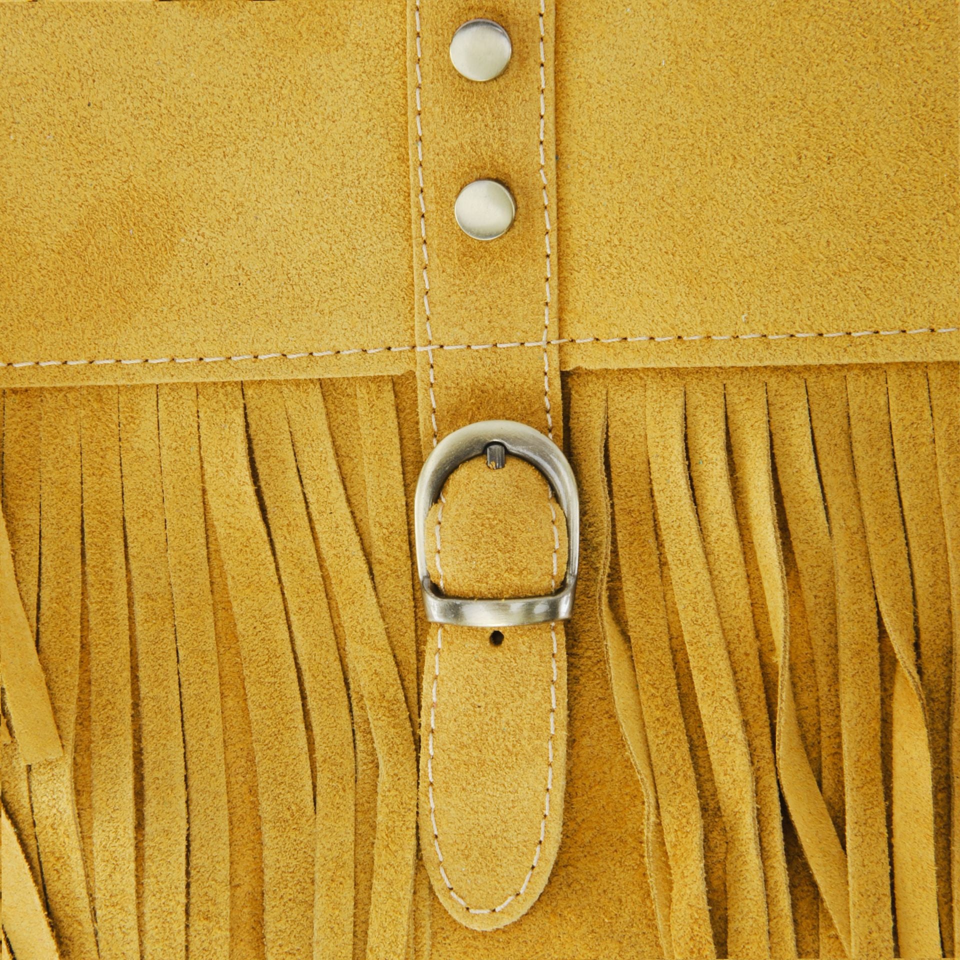 Sac à main en croûte de cuir PARAISO Jaune Moutarde
