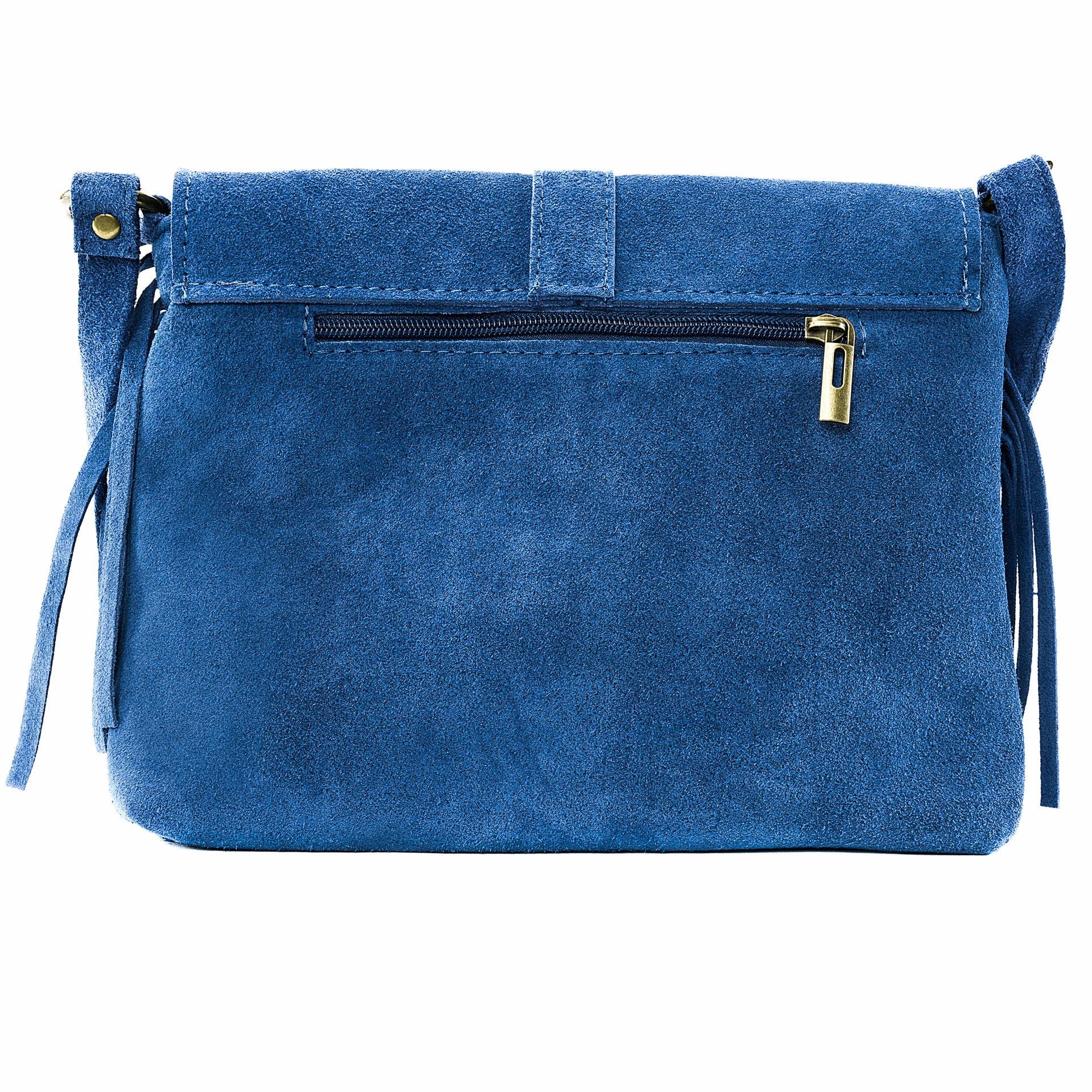 Sac à main en croûte de cuir PARAISO Bleu