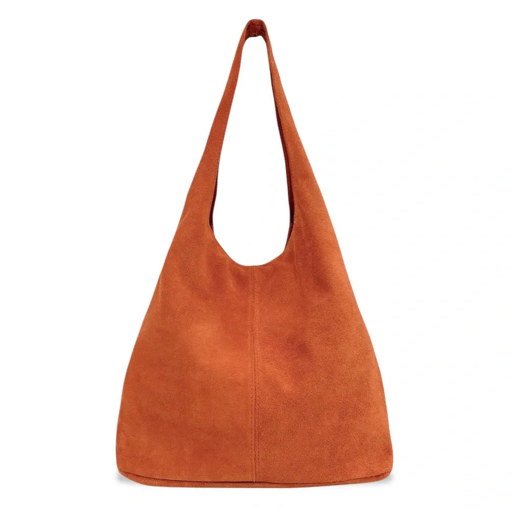 Sac à main de forme HOBO en croûte de cuir EVA Mandarine