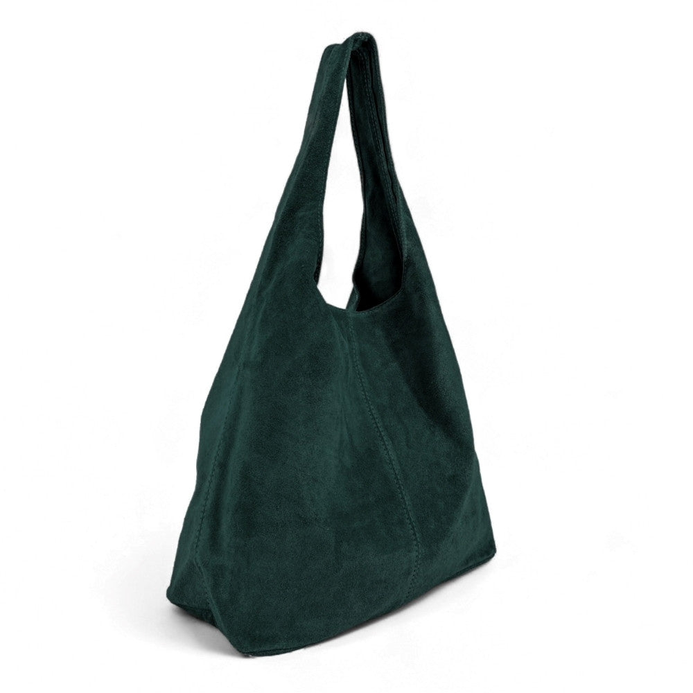 Sac à main de forme HOBO en croûte de cuir EVA Vert forêt