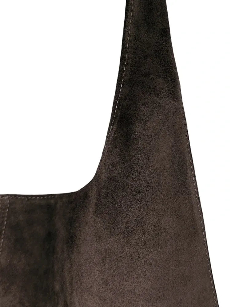 Sac à main de forme HOBO en croûte de cuir EVA Chocolat