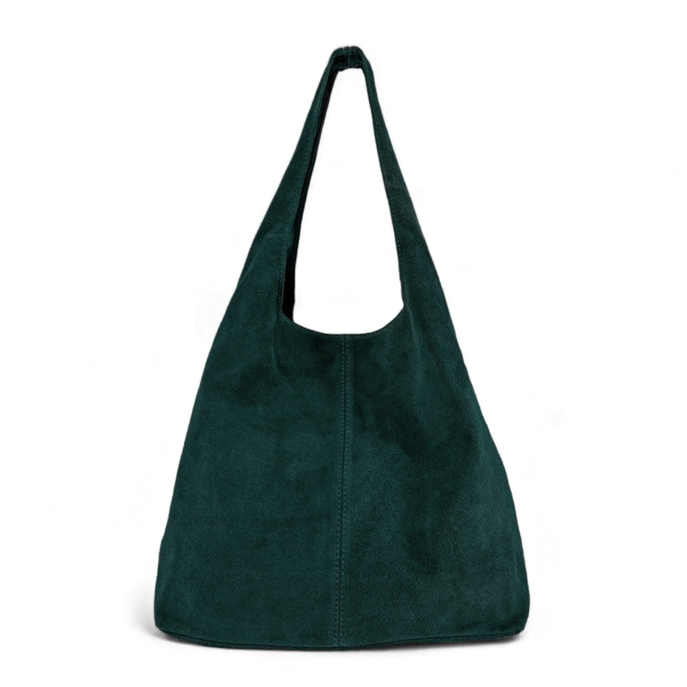 Sac à main de forme HOBO en croûte de cuir EVA Vert forêt