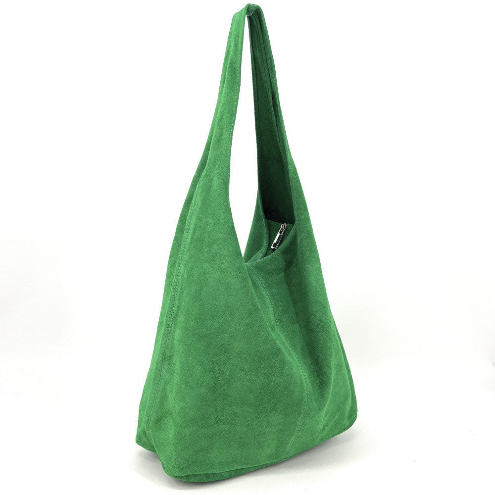 Sac à main de forme HOBO en croûte de cuir EVA Vert anglais