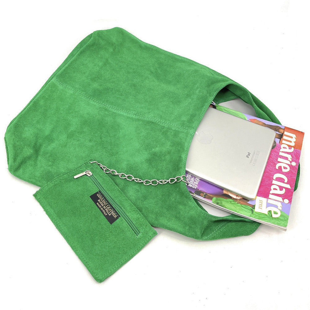 Sac à main de forme HOBO en croûte de cuir EVA Vert anglais
