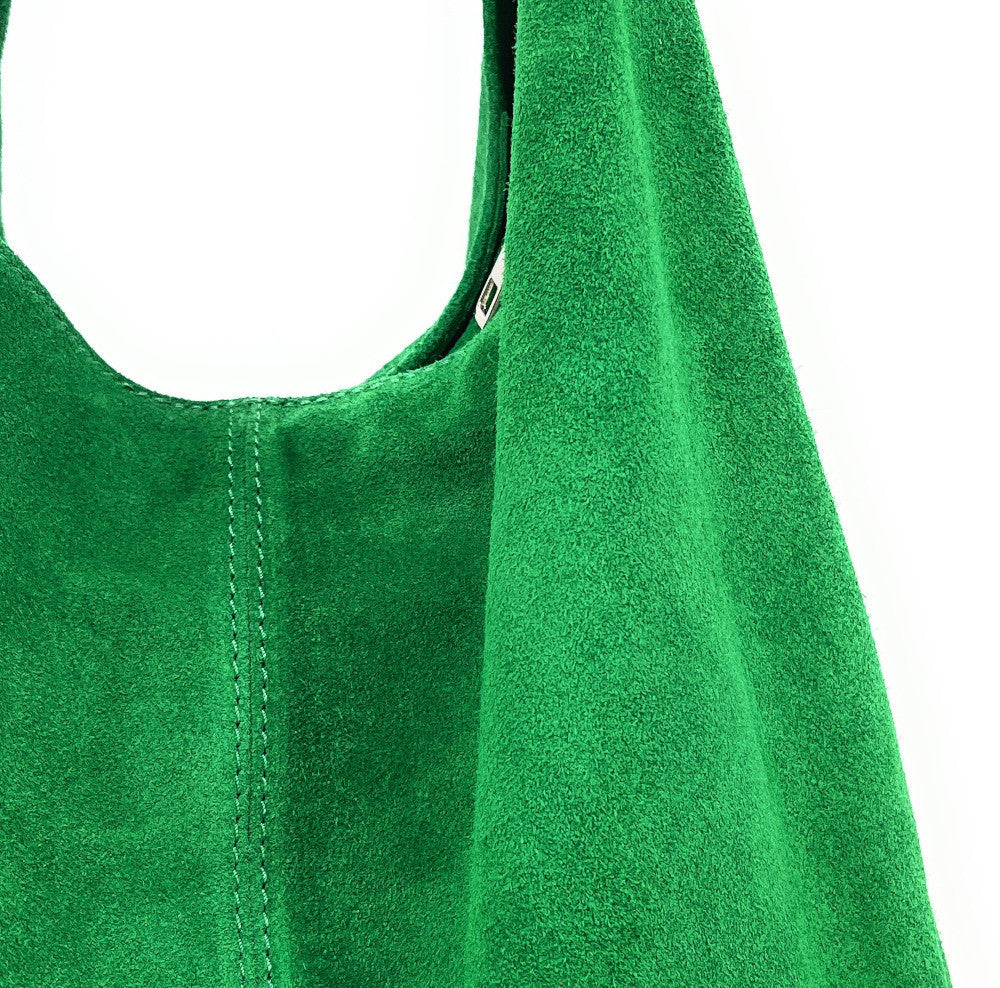 Sac à main de forme HOBO en croûte de cuir EVA Vert anglais