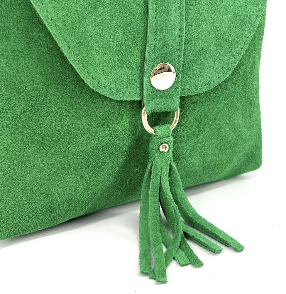 Sac besace en croûte de cuir KIONA Vert anglais