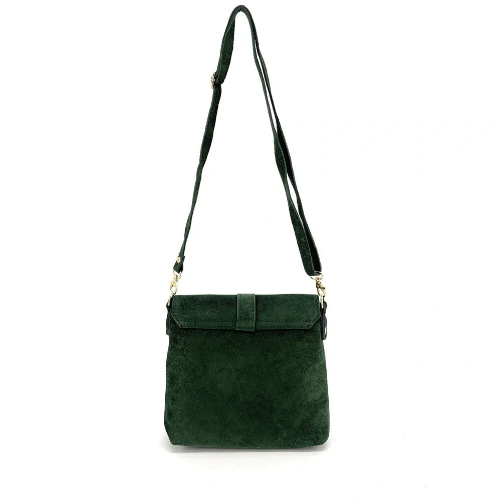 Sac besace en croûte de cuir KIONA Vert forêt