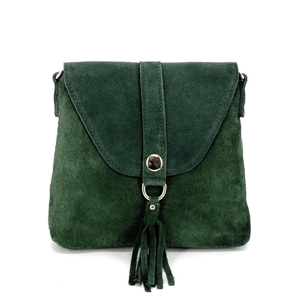 Sac besace en croûte de cuir KIONA Vert forêt